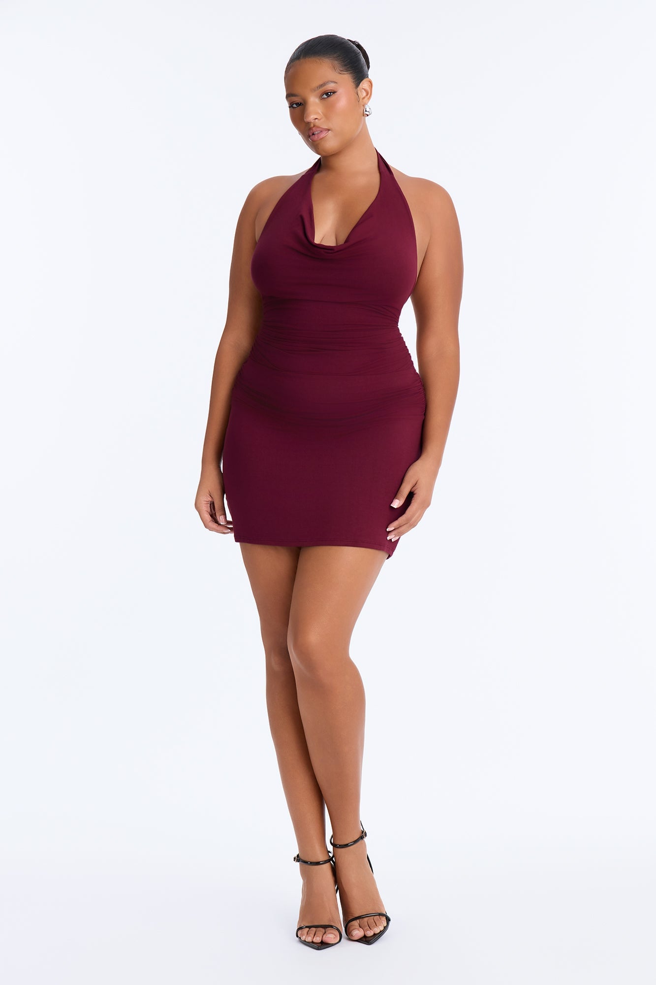 Jax Double Lined Mini Dress - Burgundy image 2