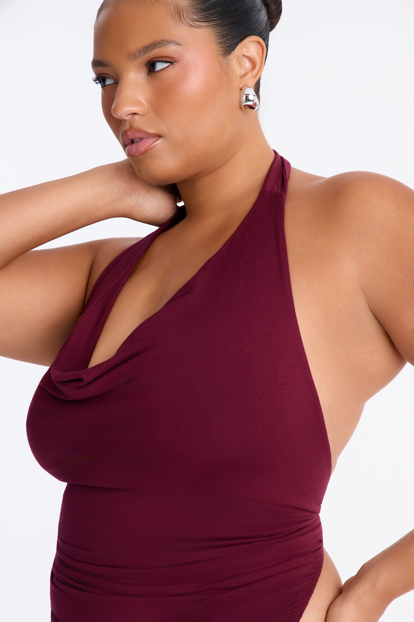 Jax Double Lined Mini Dress - Burgundy image 3