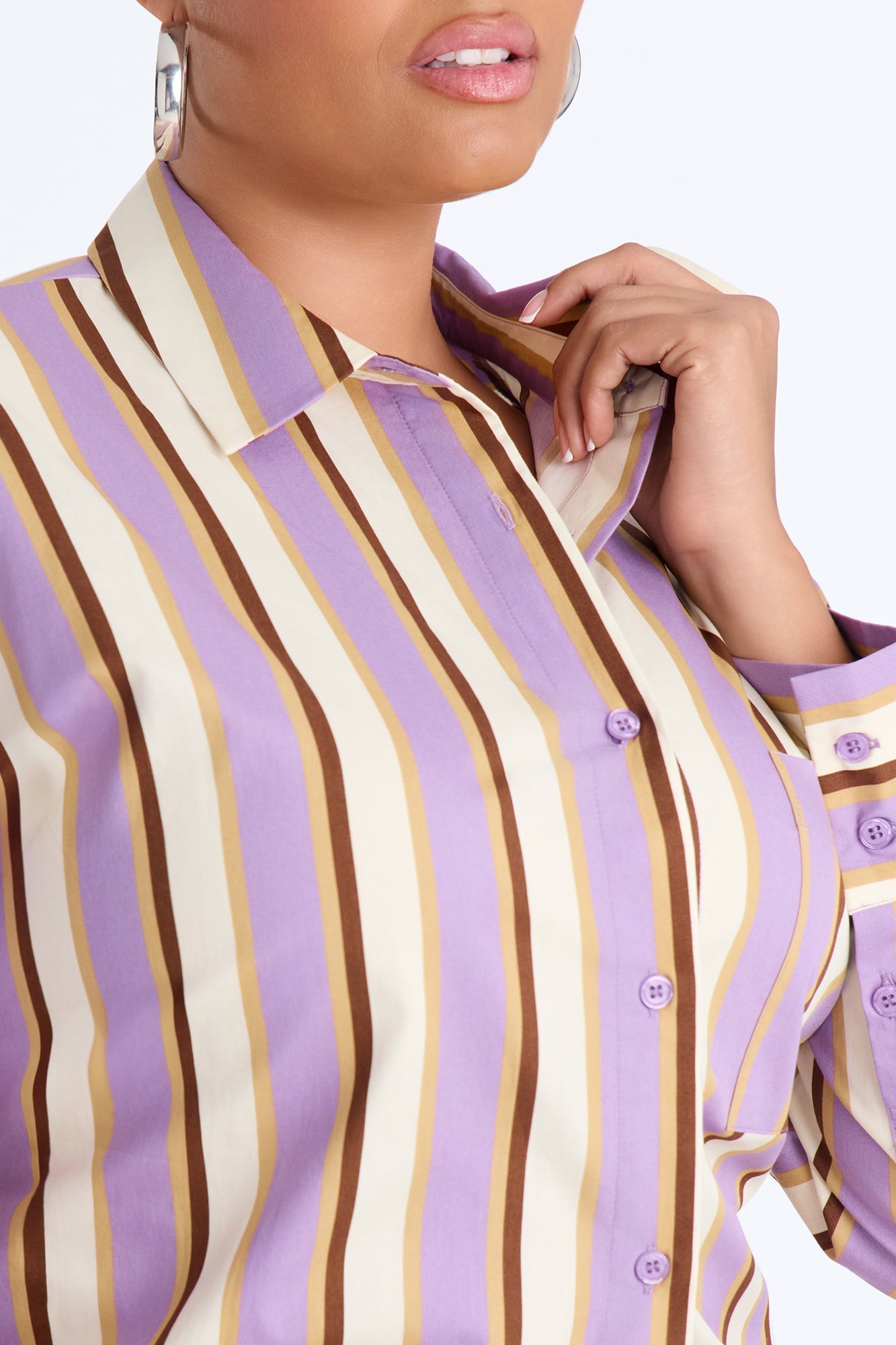 I'm The Main Topic Striped Shirt - Purple/combo image 3