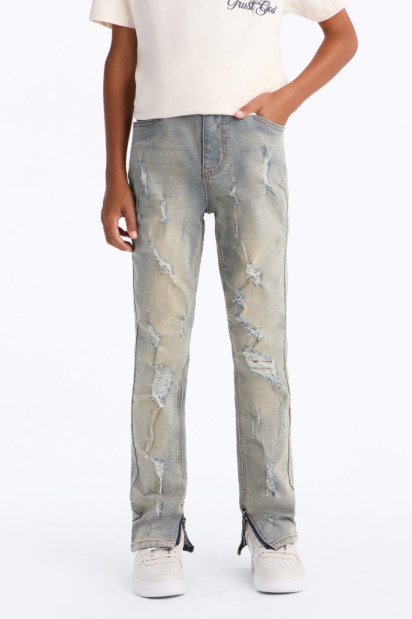 Mini Stay Positive Skinny Jean - Light Blue Wash image 2