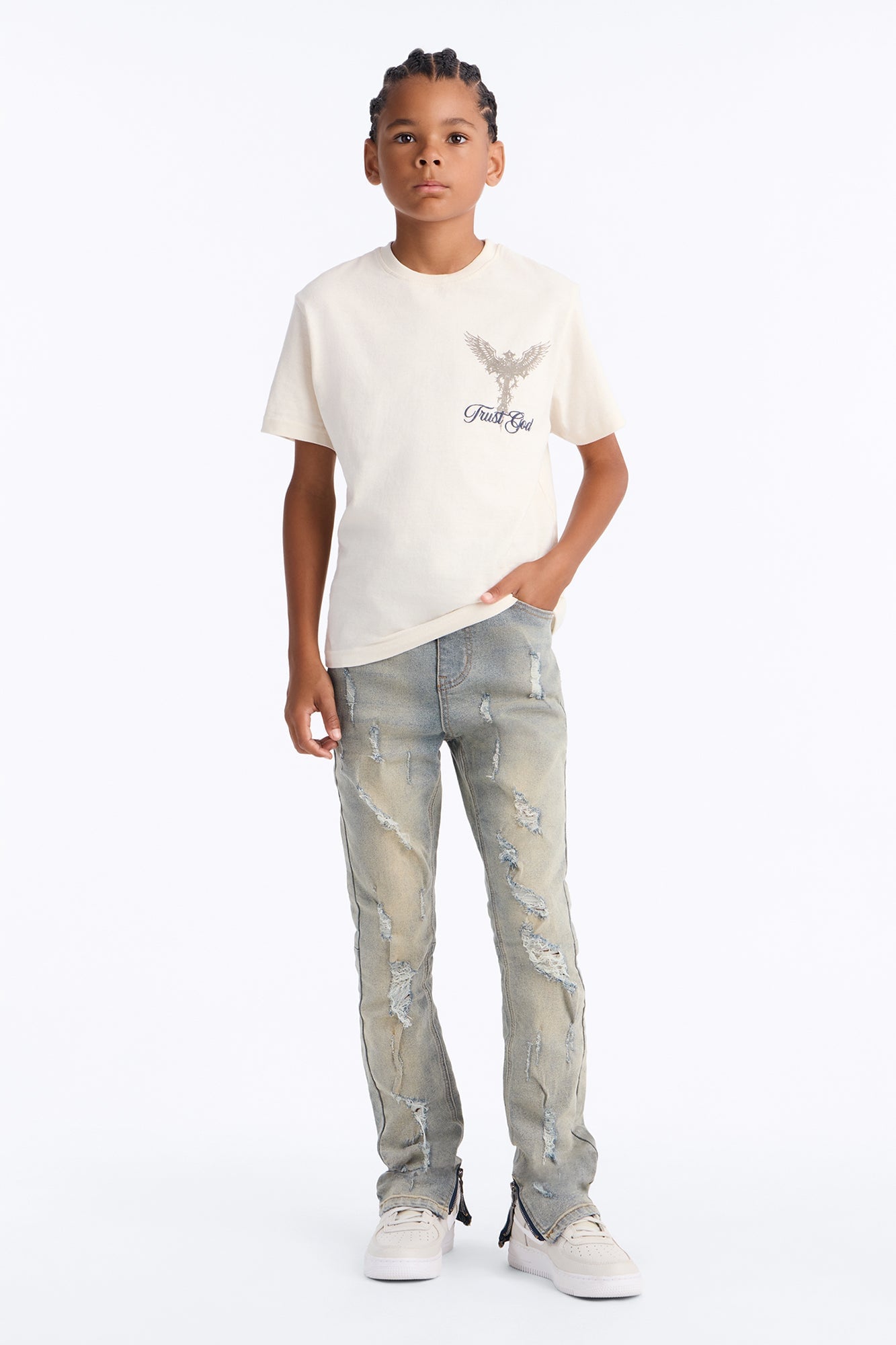 Mini Stay Positive Skinny Jean - Light Blue Wash image 1