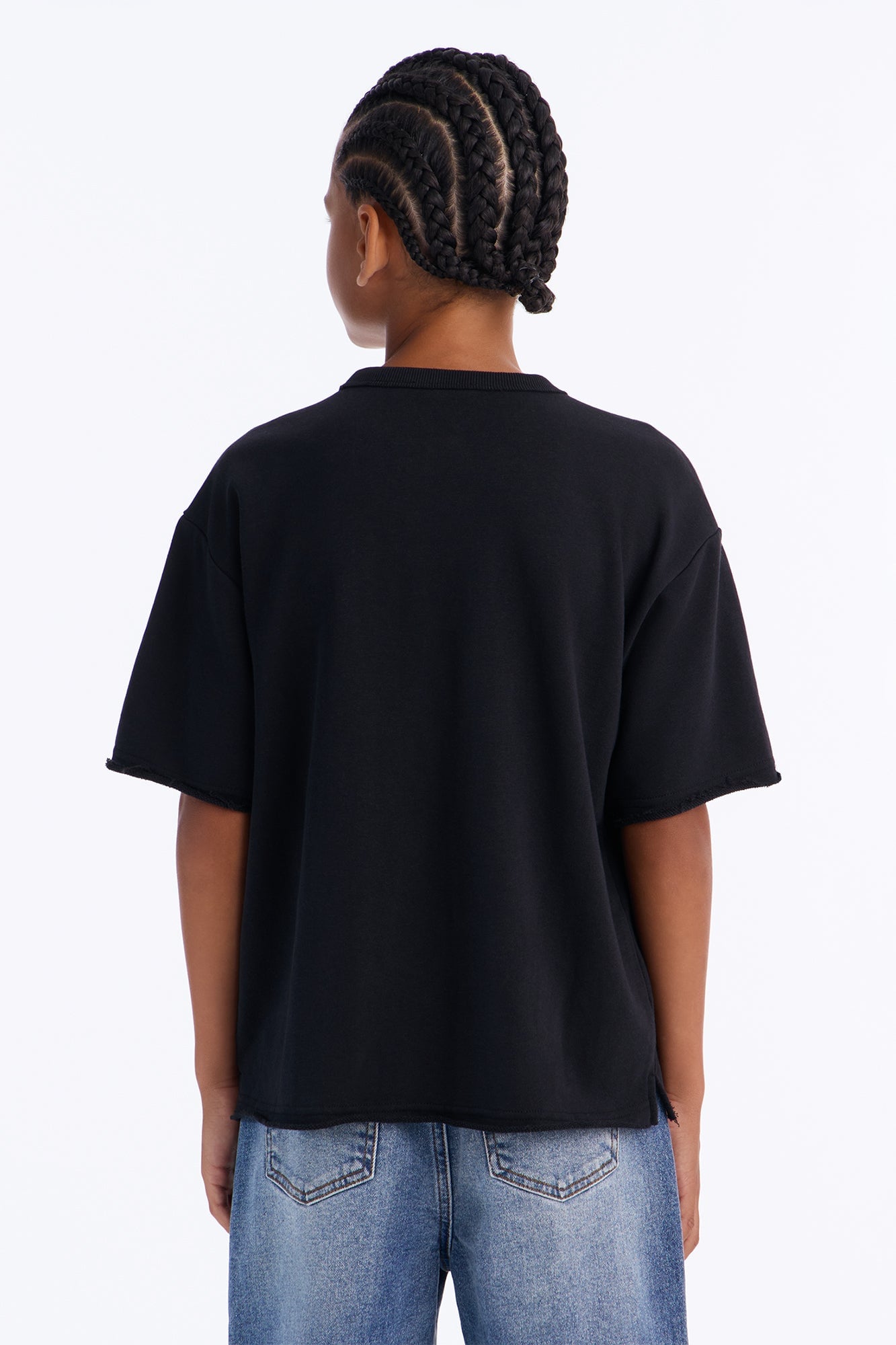 Mini I Like How It Looks Oversized Terry Short Sleeve Tee - Black image 3