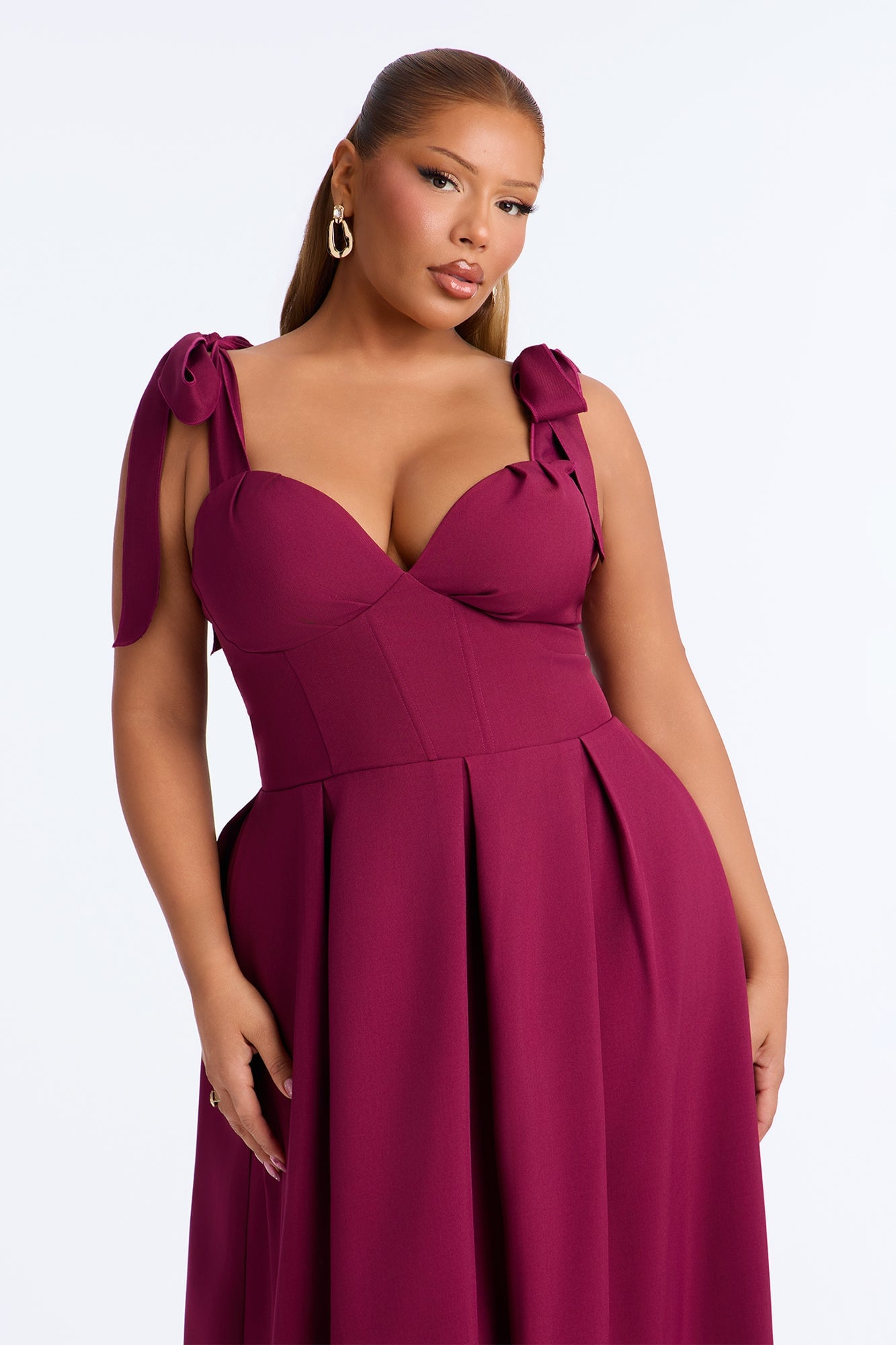 Isabelle Contrast Maxi Dress - Plum image 2