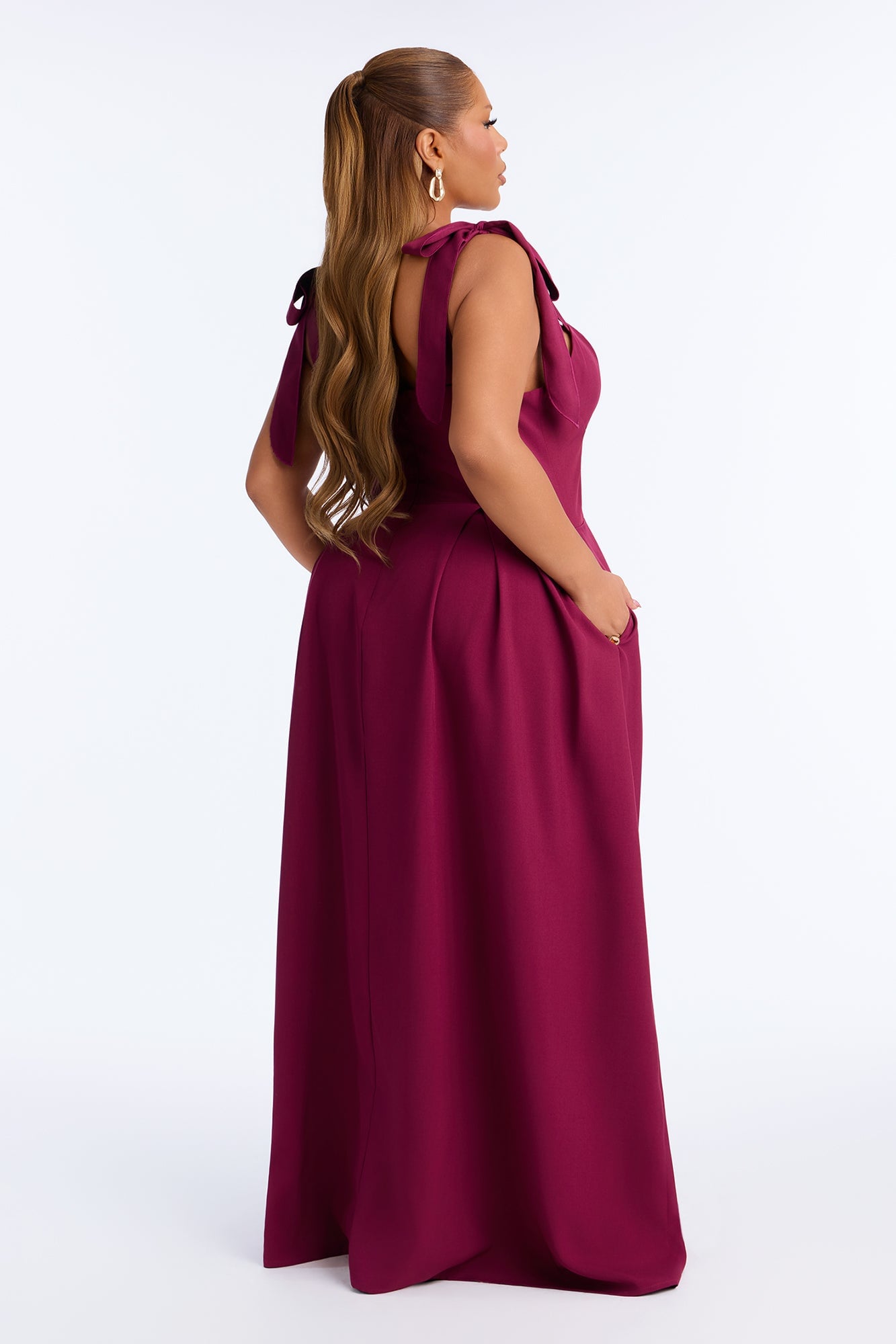 Isabelle Contrast Maxi Dress - Plum image 3