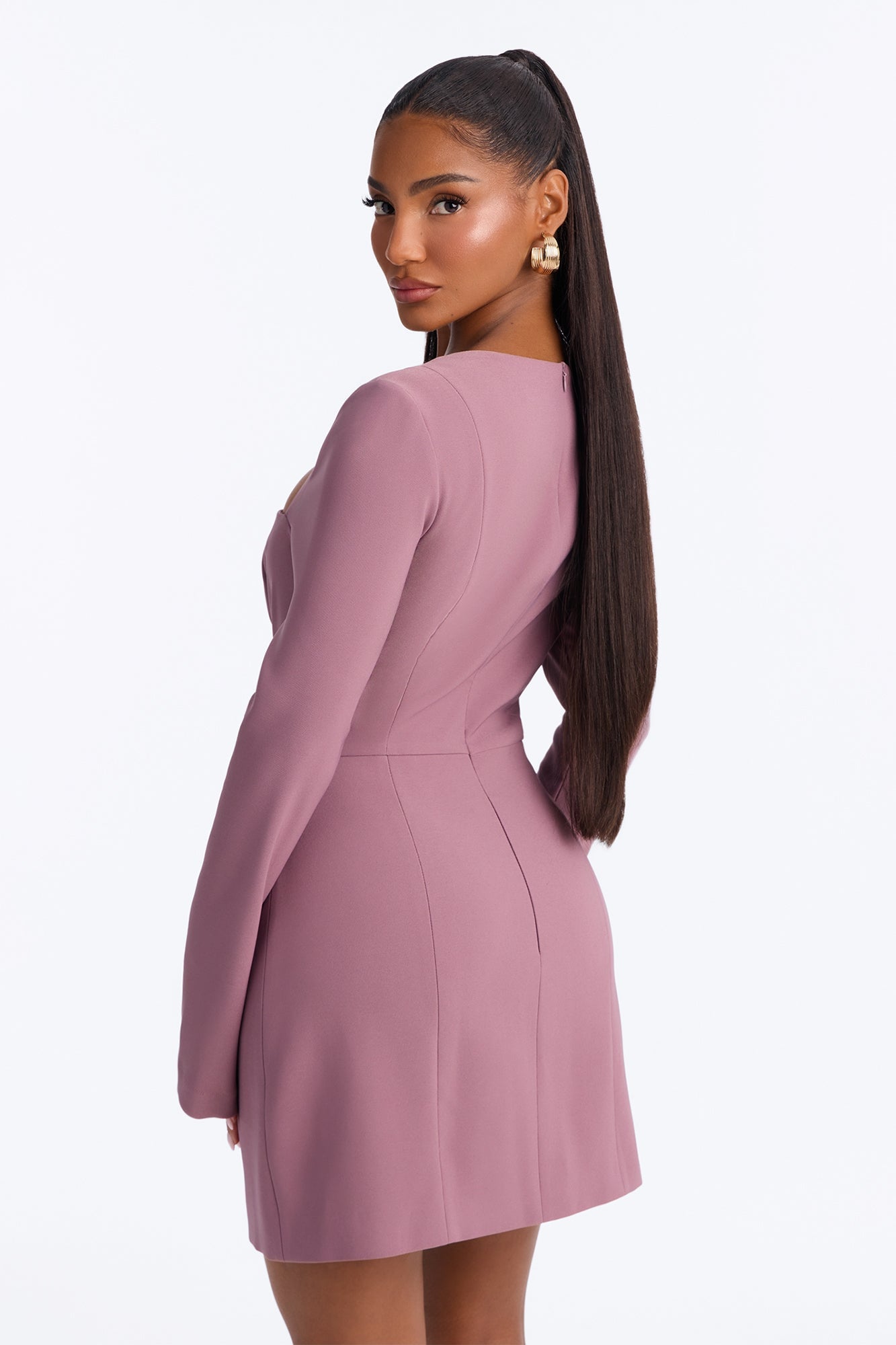 Blaire Square Neck Mini Dress - Mauve image 8