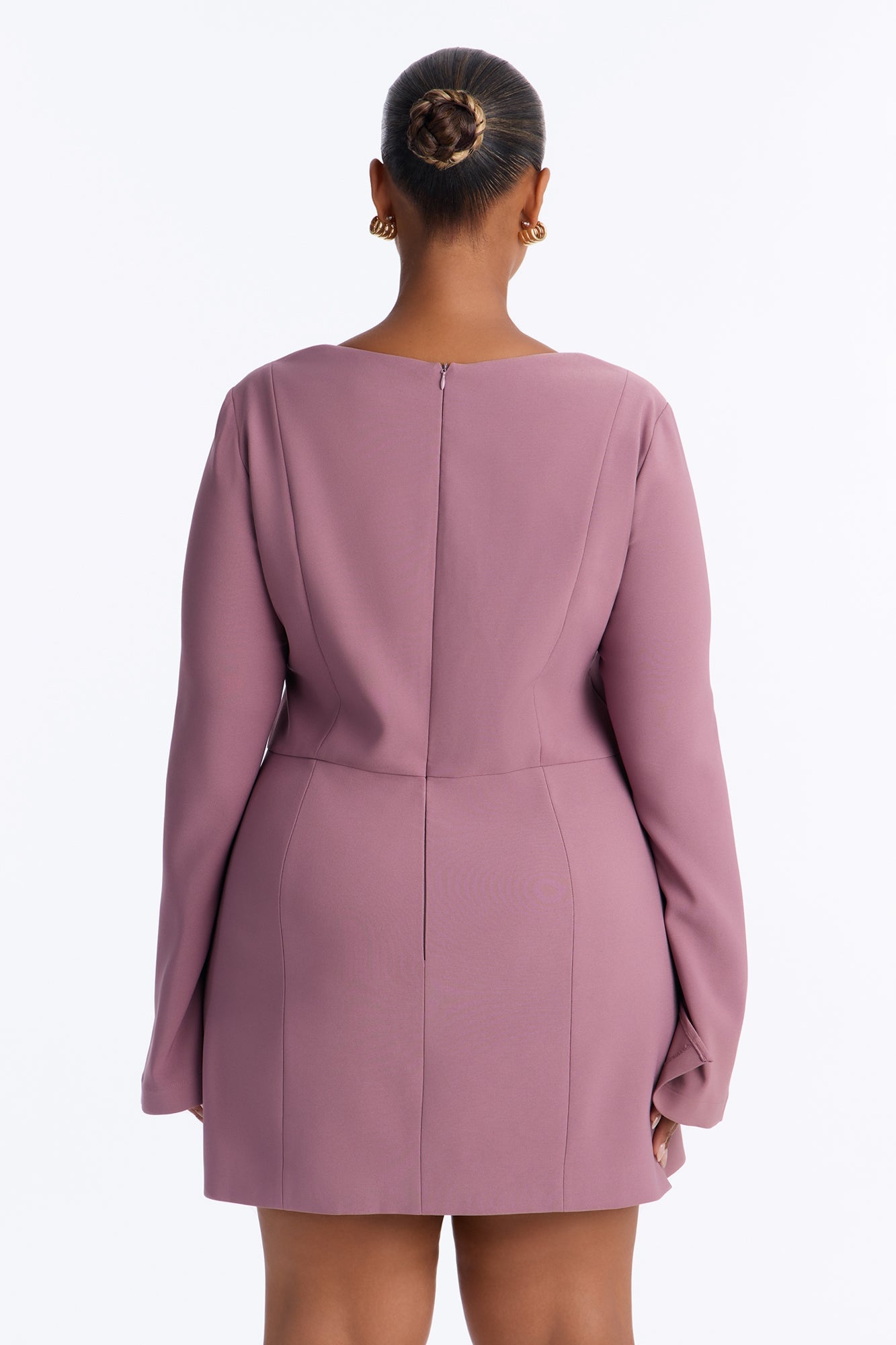 Blaire Square Neck Mini Dress - Mauve image 4