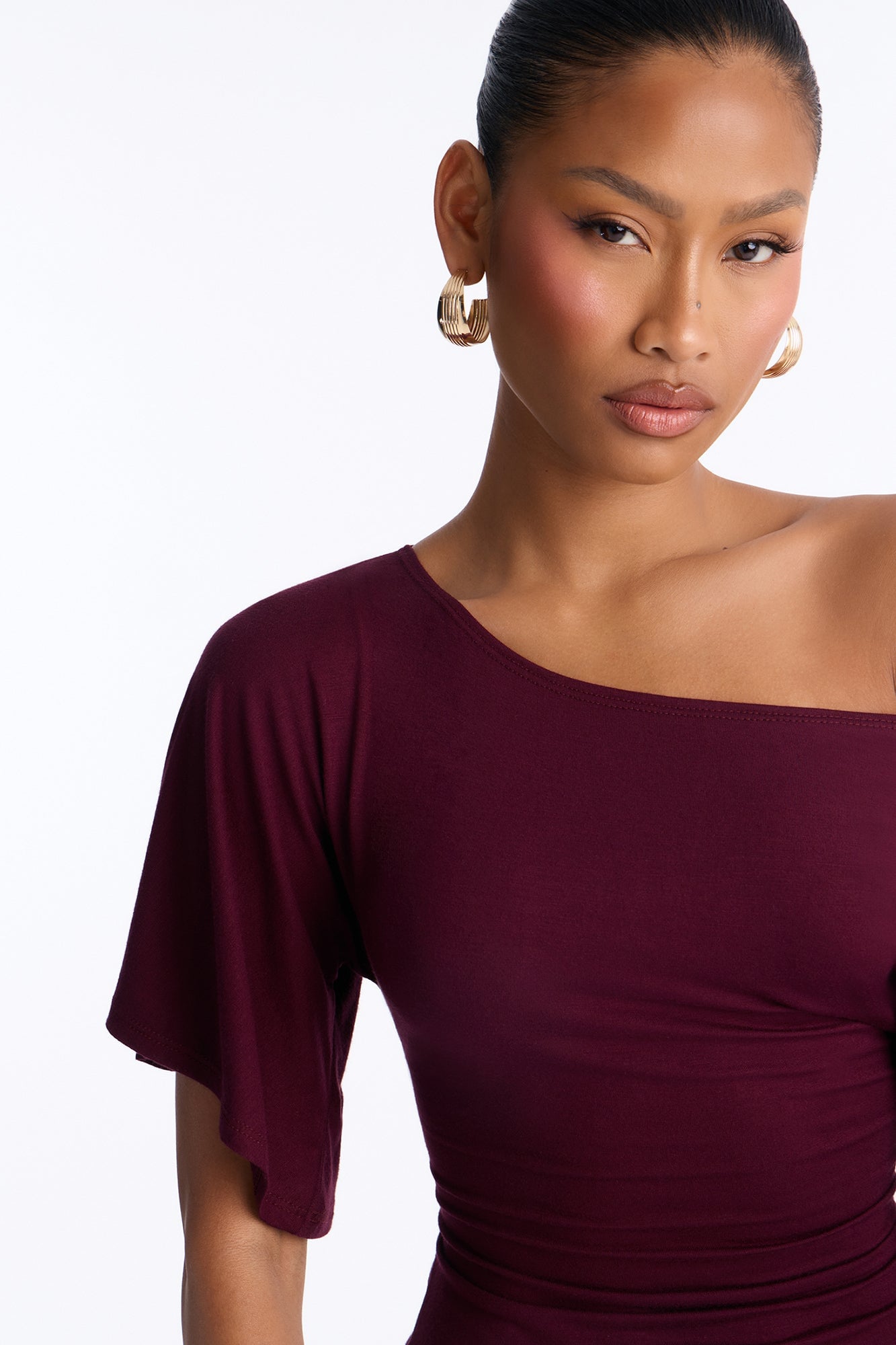 Nicolette Tie Waist Short Sleeve Top - Plum image 7