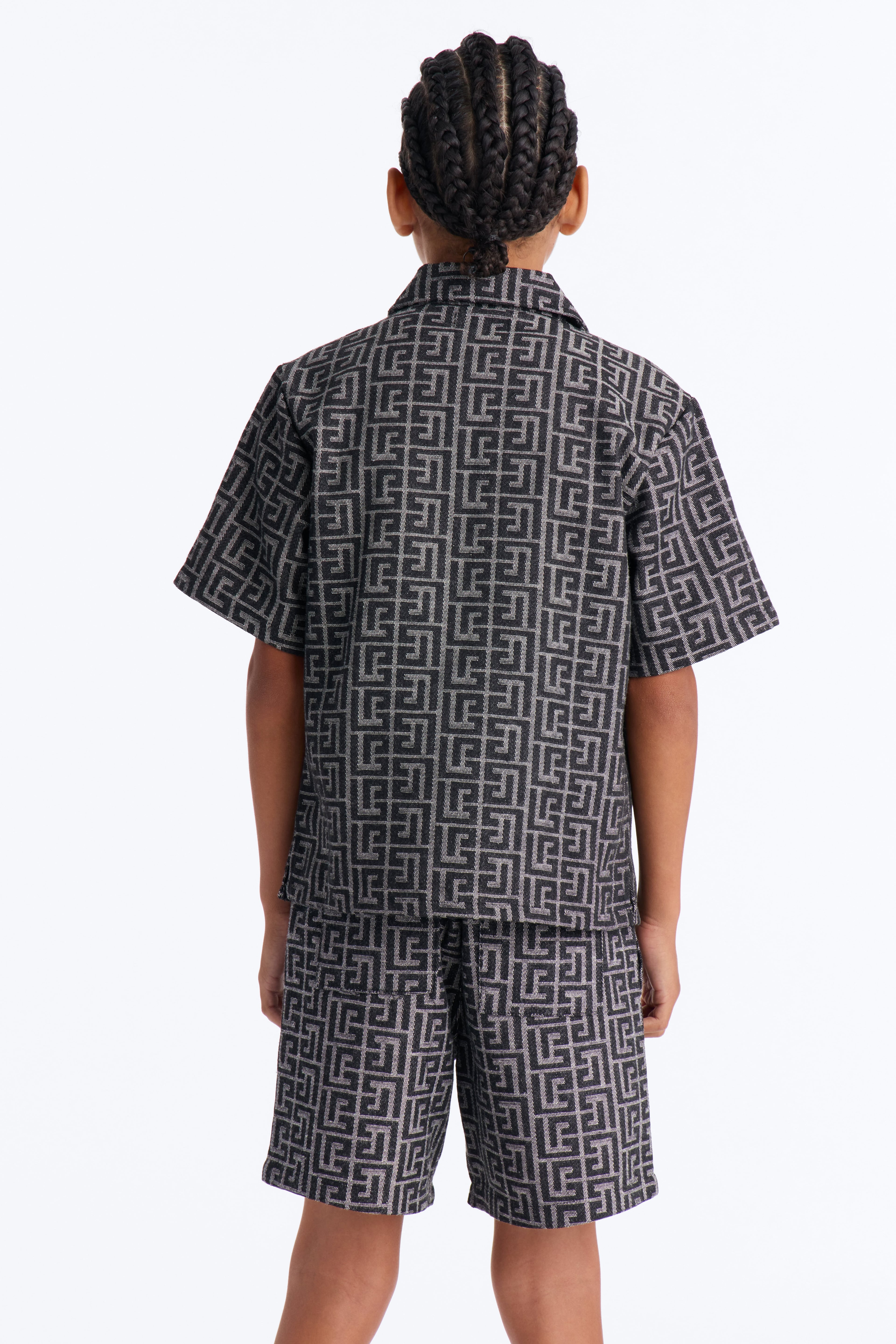 Mini Fallon Jacquard Zip Shirt II - Charcoal image 3