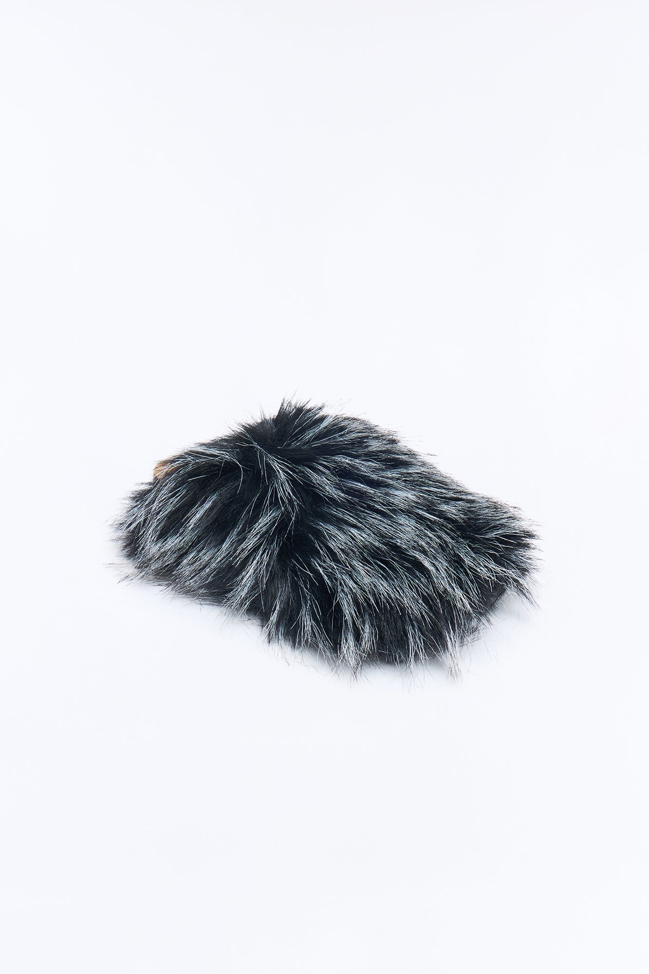 Mini Can't Miss It Faux Fur Slippers - Black/White image 3