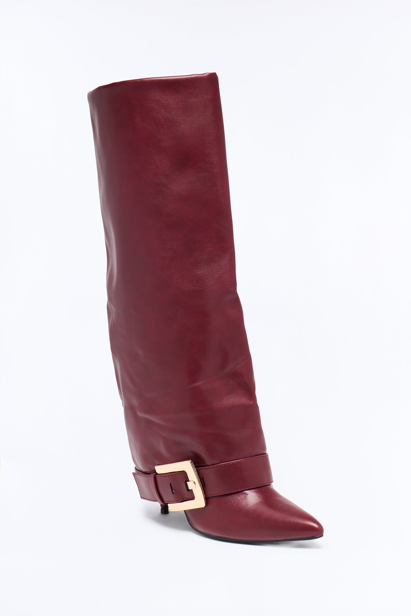Just My Luck Overlay Heeled Boots - Wine image 3