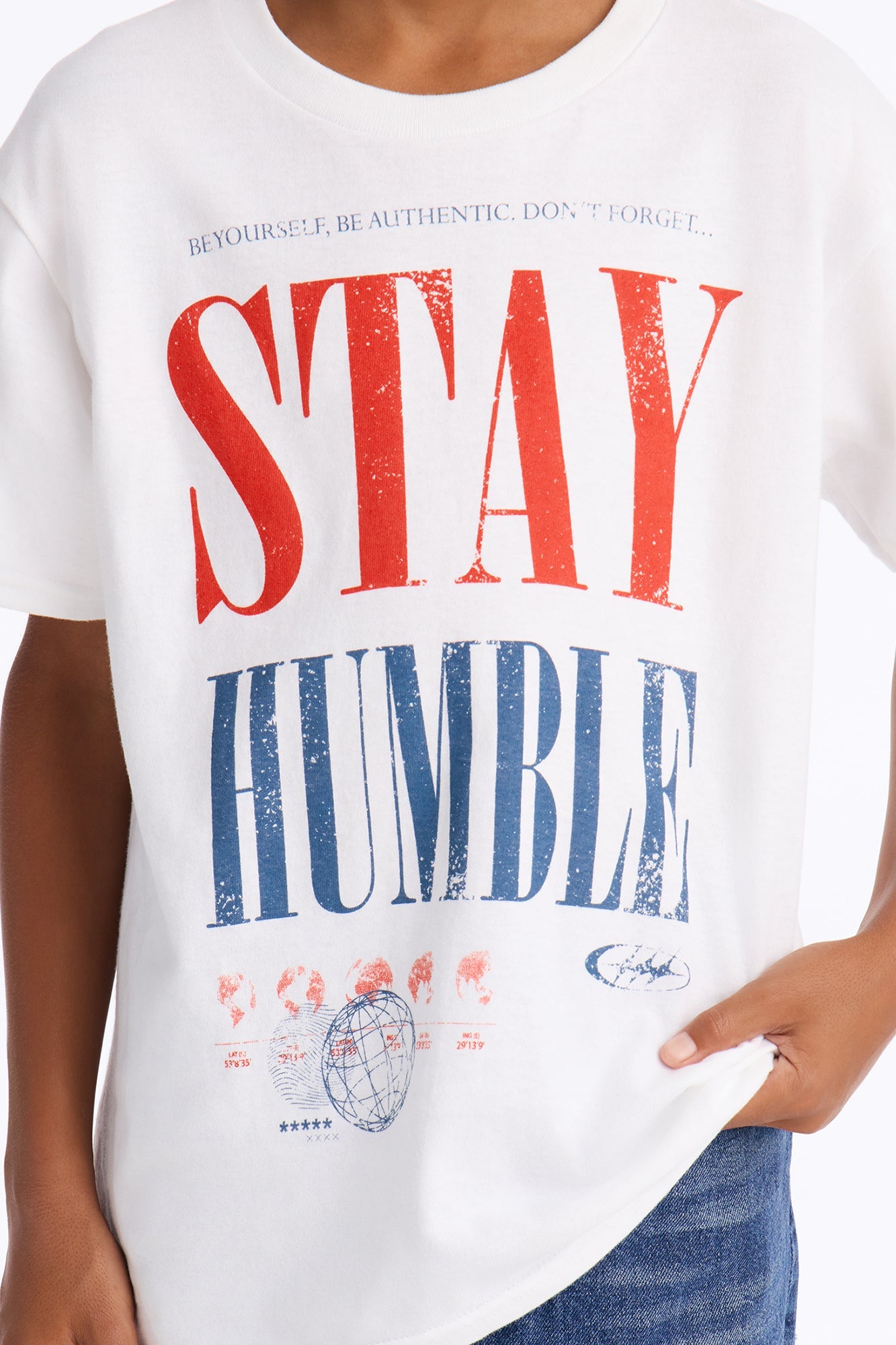 Mini Stay Humble Boxy Short Sleeve Tee - White image 4