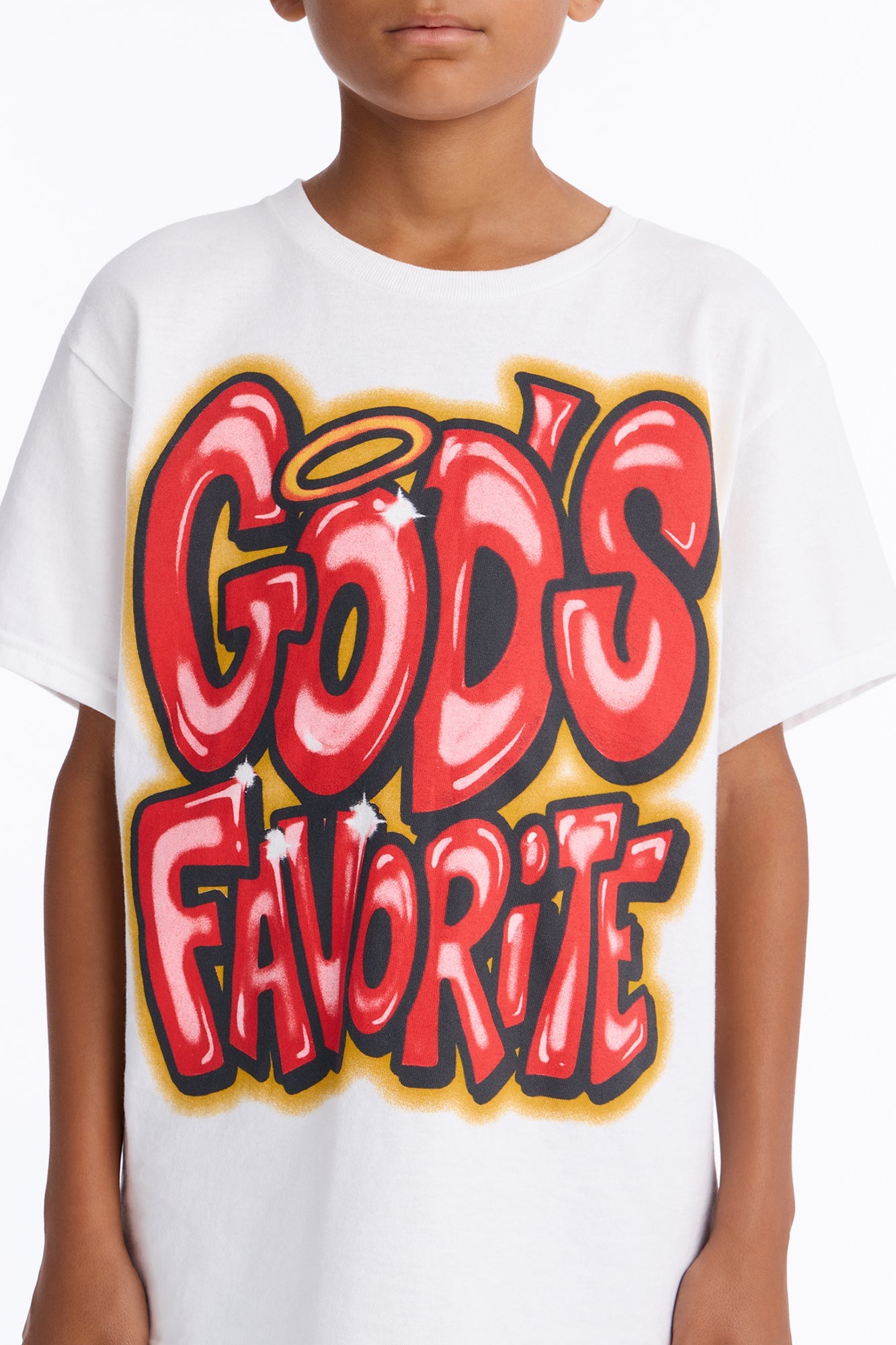 Mini God's Favorite Oversized Short Sleeve Tee - White image 4