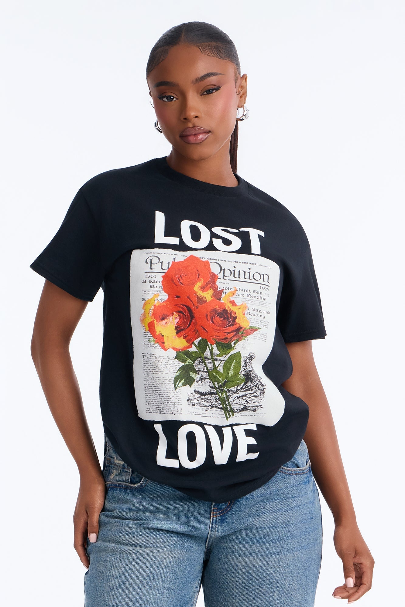 Lost In Love Graphic Tee - Black image 4