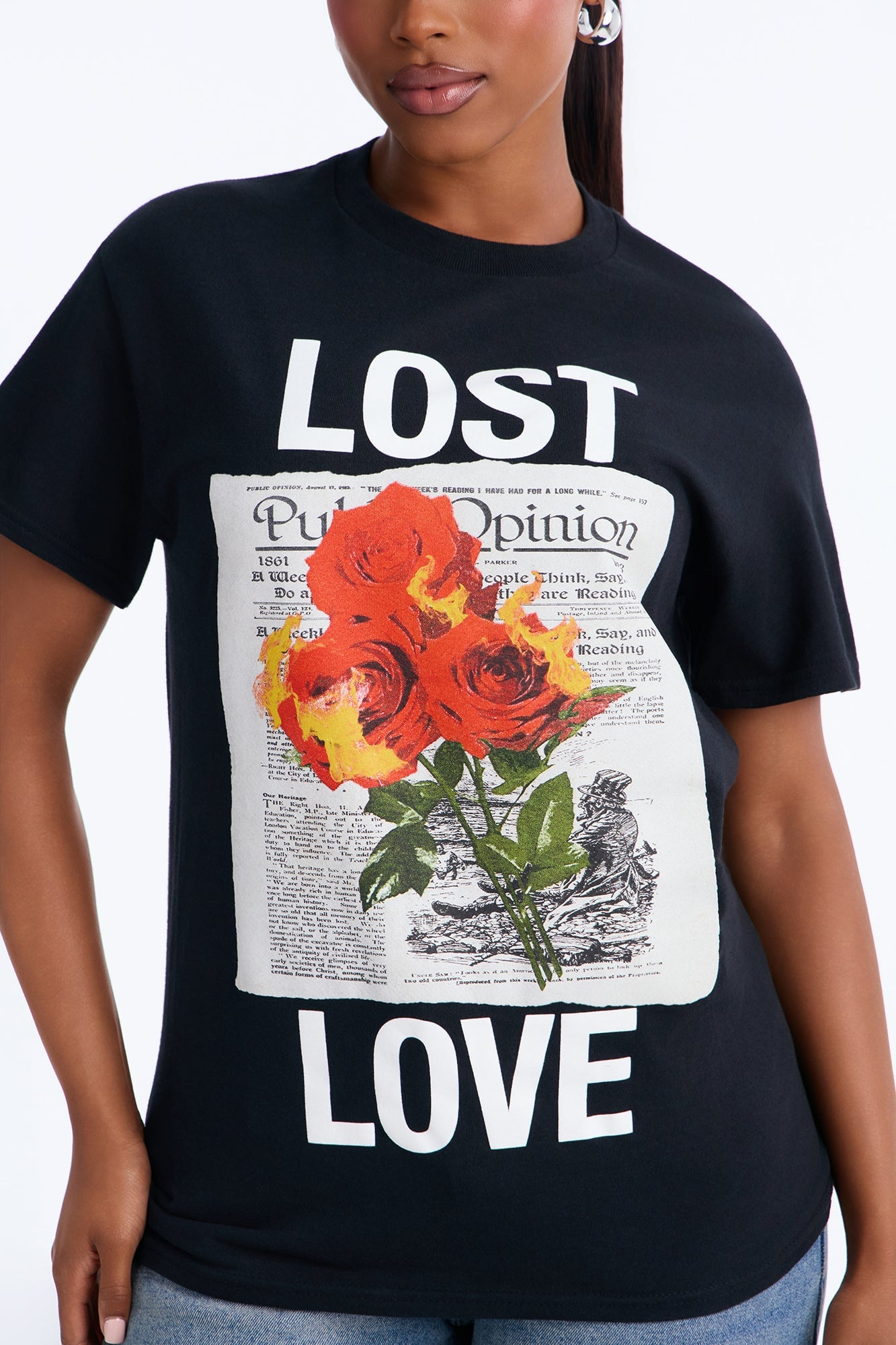 Lost In Love Graphic Tee - Black image 6