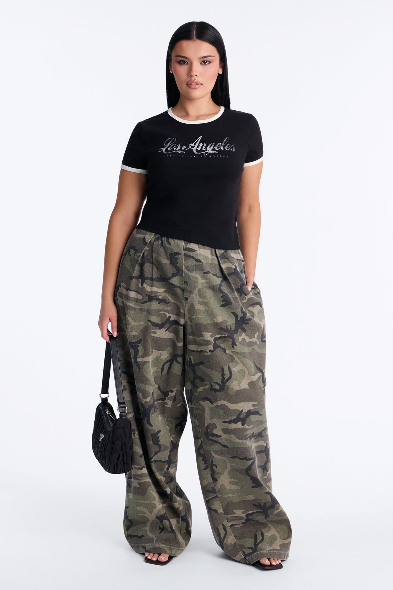 Los Angeles Classic Ringer Baby Tee - Black/combo image 2