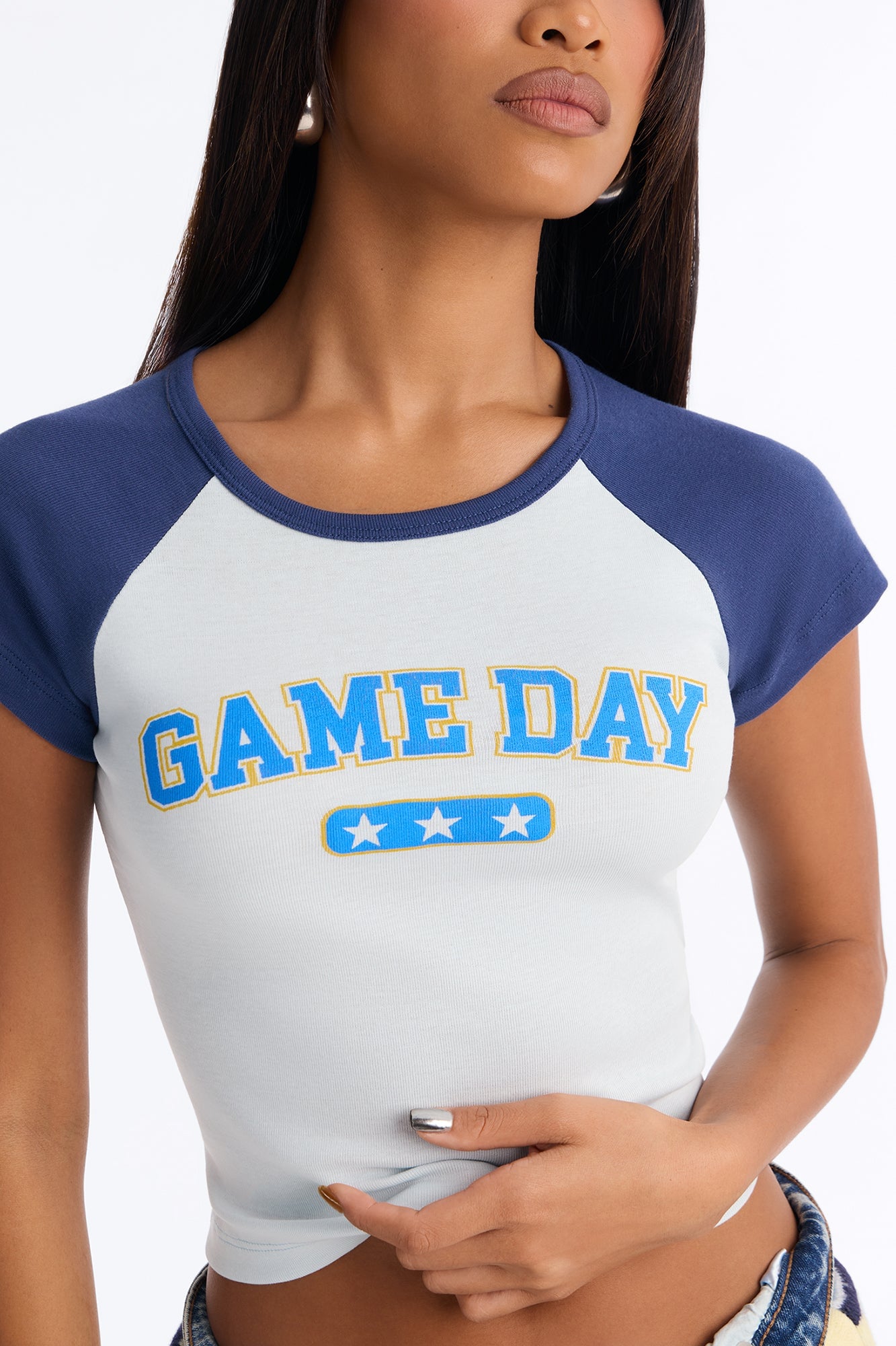On Game Day Raglan Tee - Blue/combo image 3