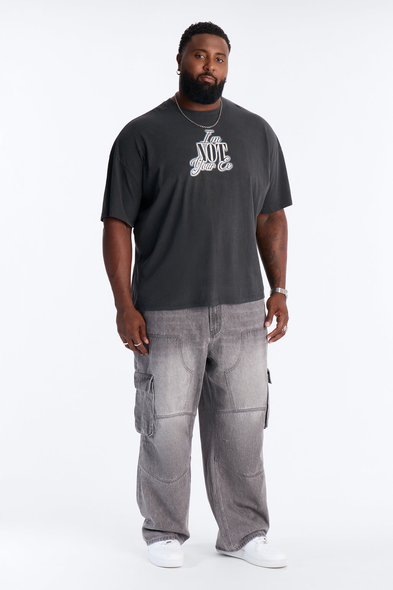 Not Your Ex Vintage Boxy Short Sleeve Tee - Black image 2