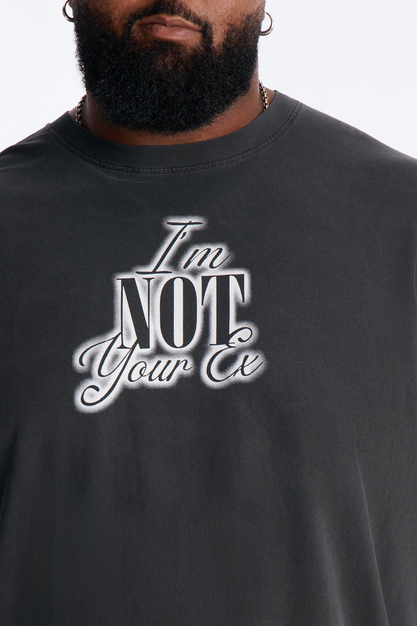 Not Your Ex Vintage Boxy Short Sleeve Tee - Black image 4