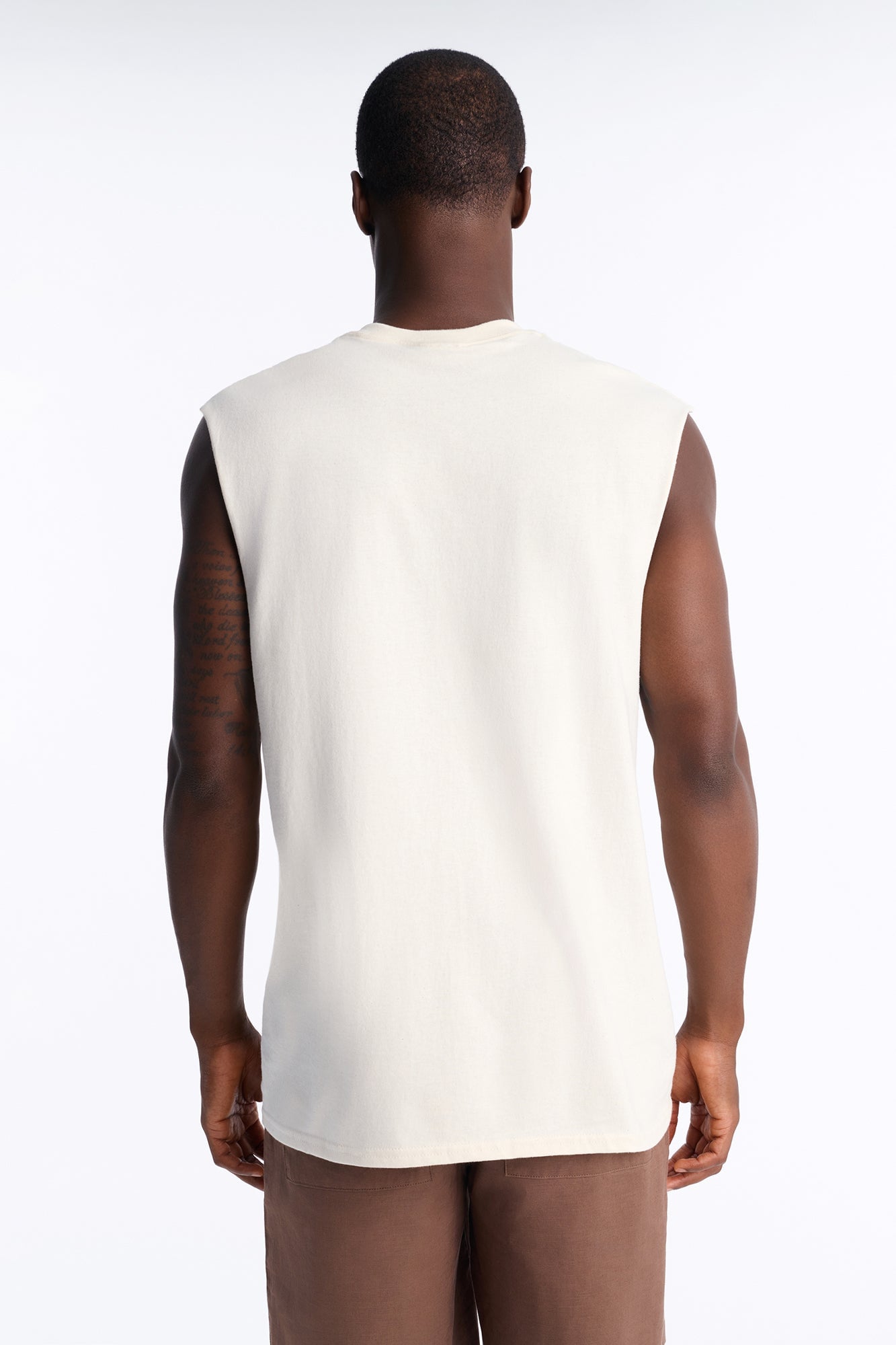 Los Angeles Palm Tree Oversized Muscle Tee - Natural image 7