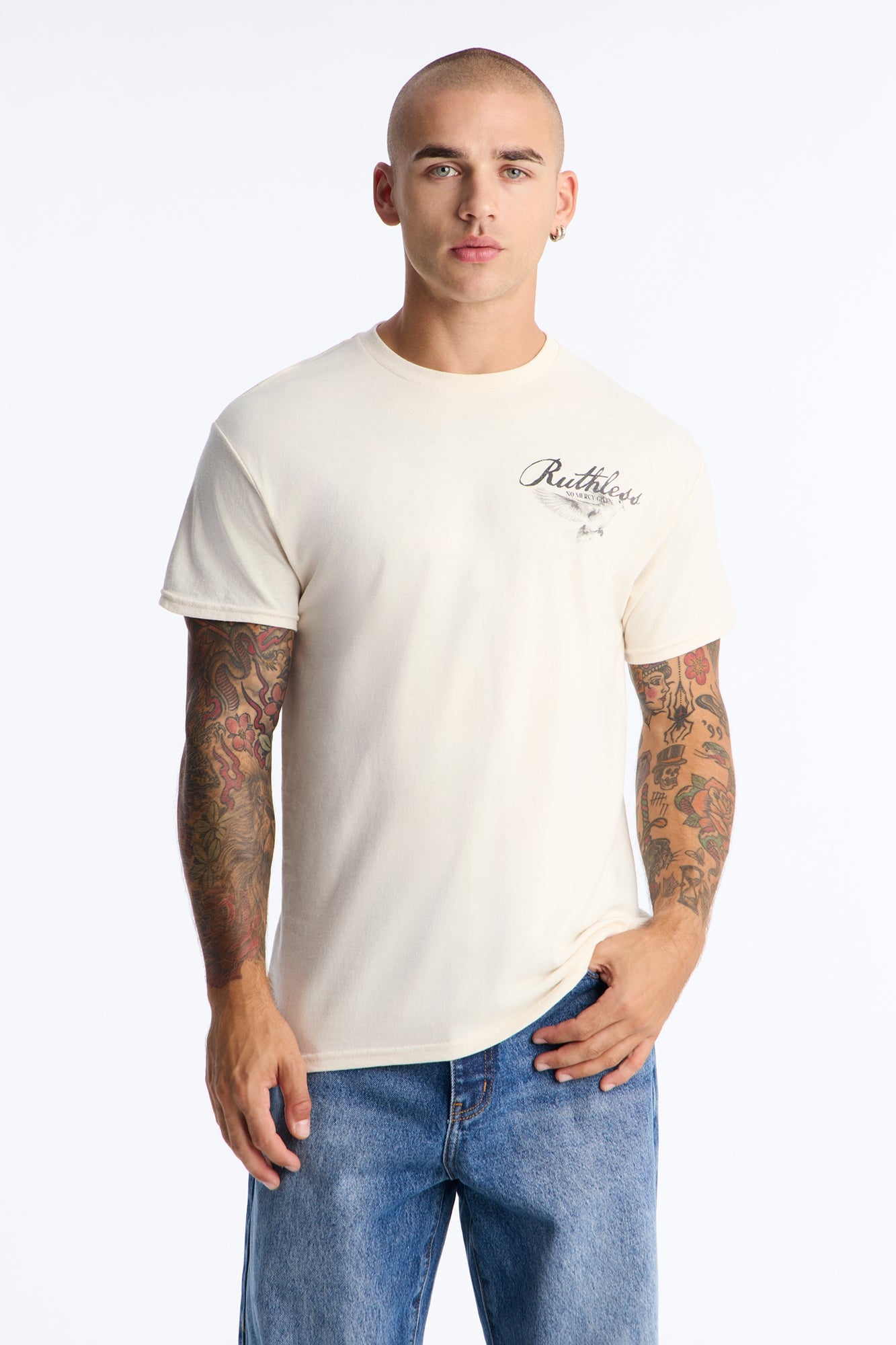 Ruthless No Mercy Given Short Sleeve Tee - Natural image 6