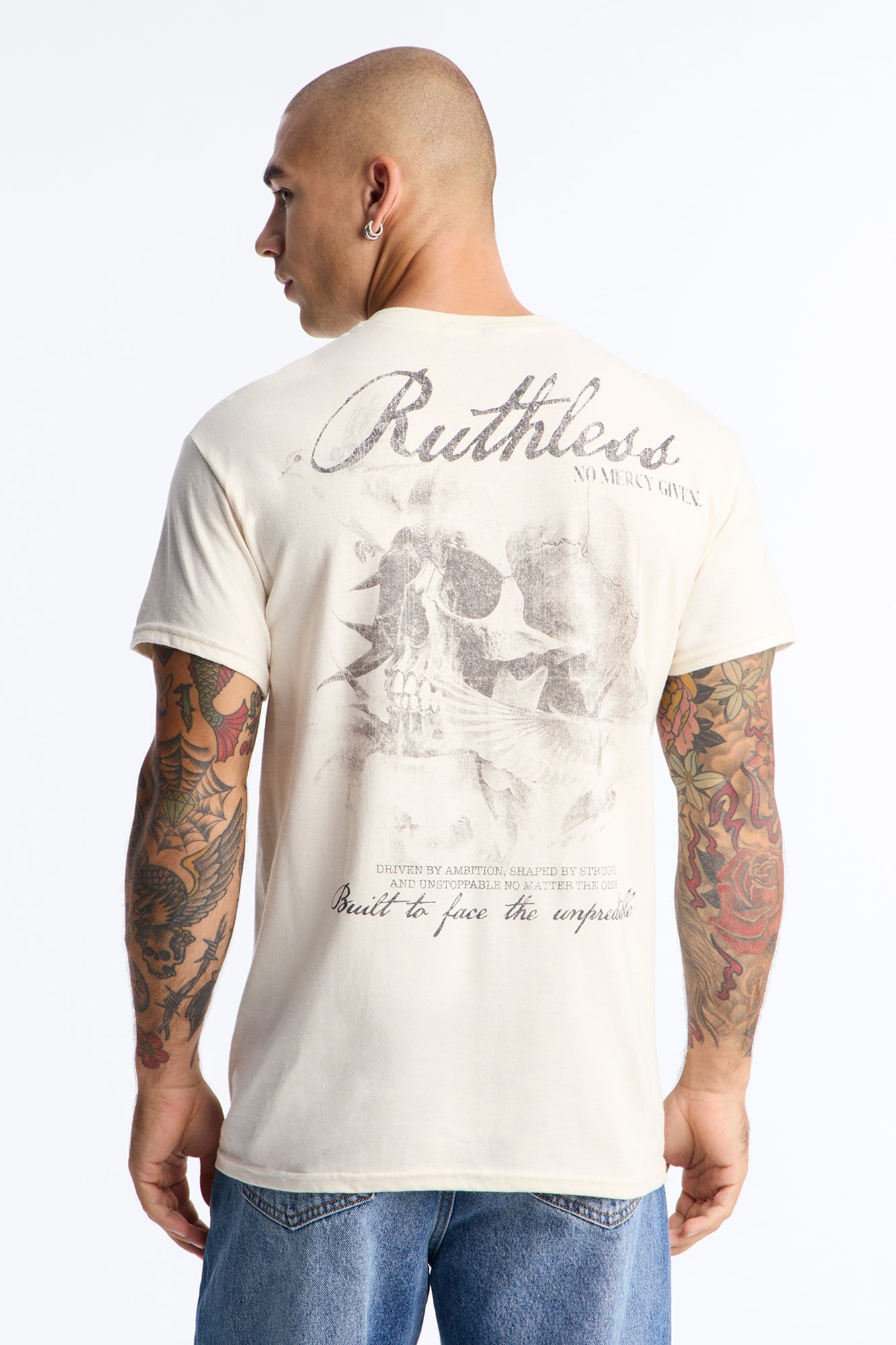 Ruthless No Mercy Given Short Sleeve Tee - Natural image 5