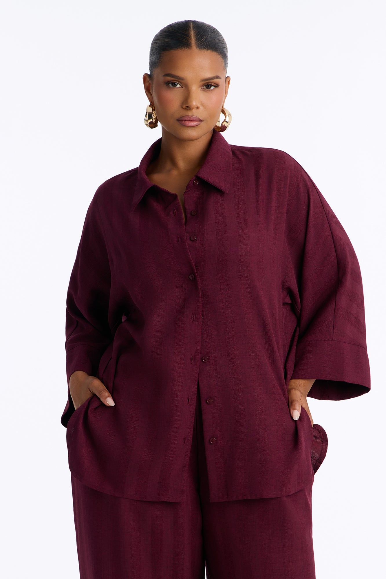 Kayla Pant Set - Burgundy image 3