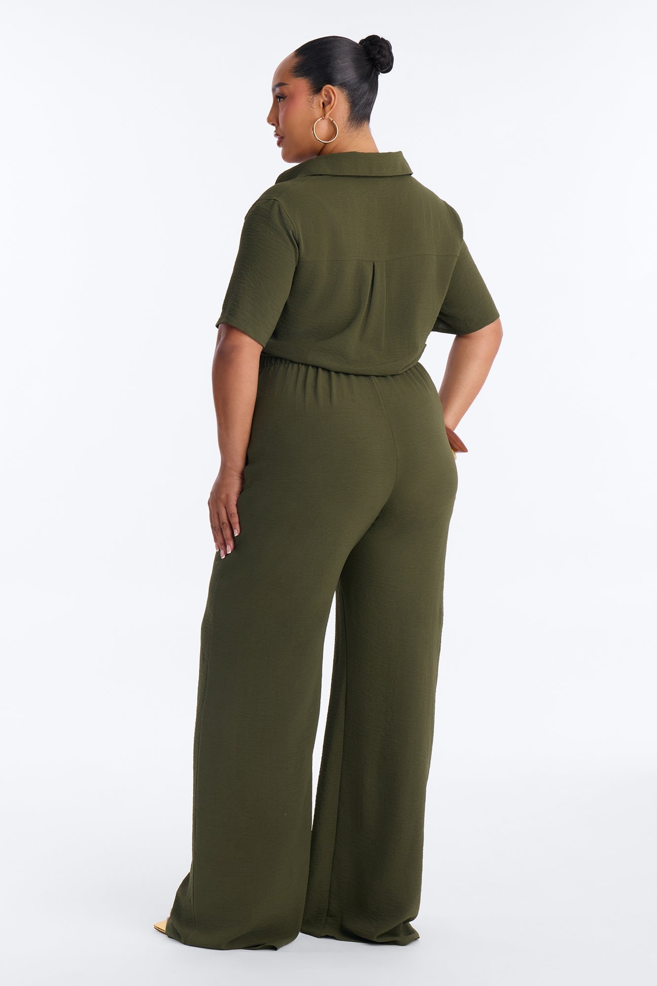 Makenzie Short Sleeve Jumpsuit - Olive image 4