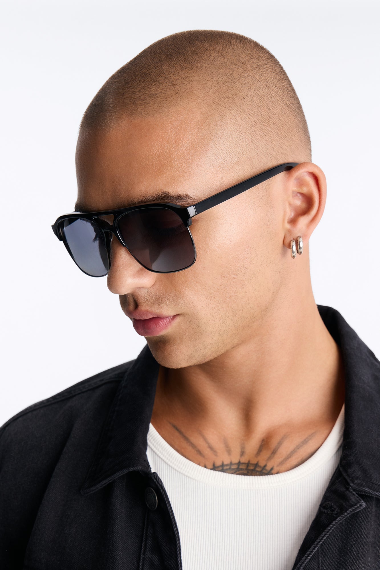 Show Face Aviator Sunglasses - Black/Black image 2