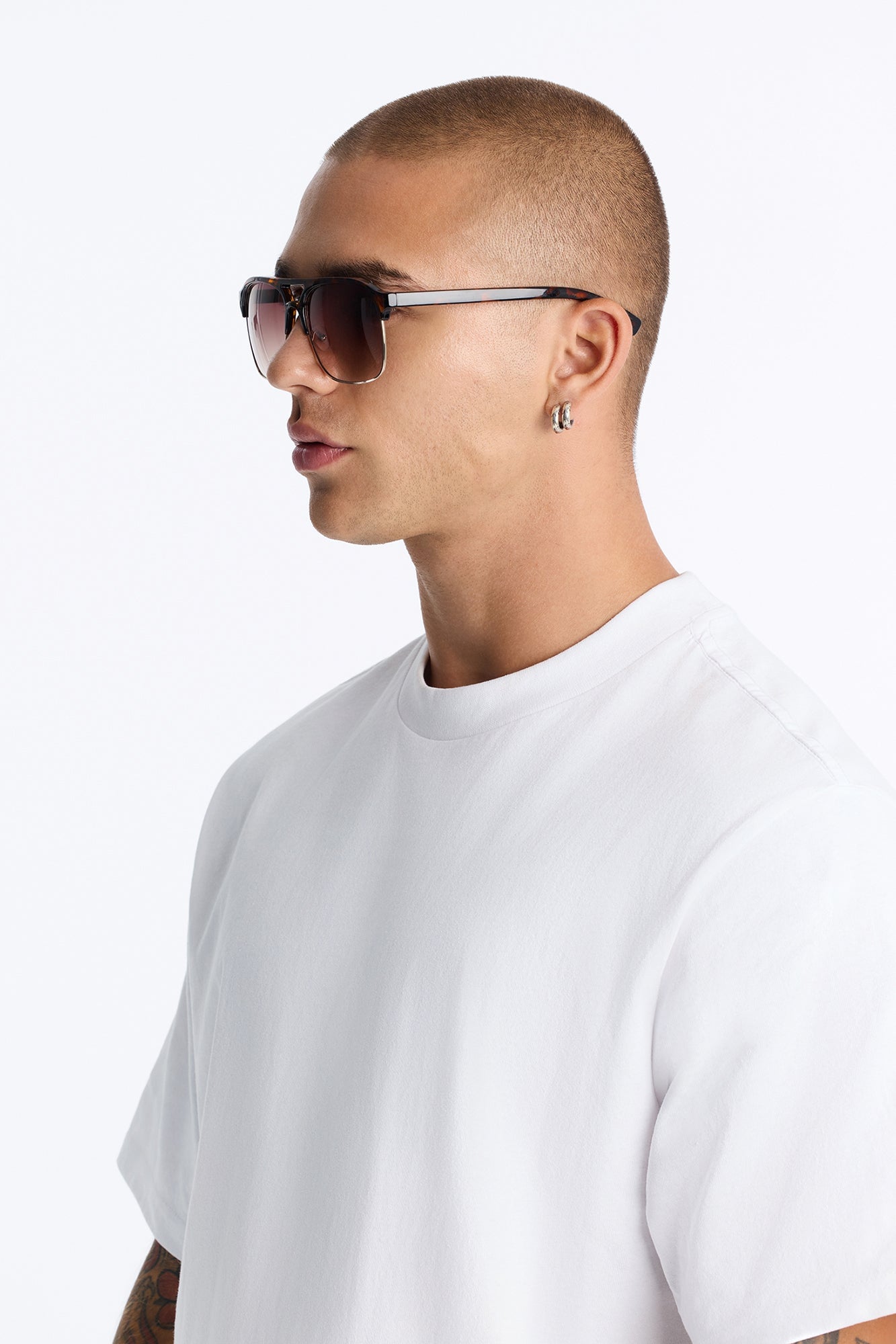 Show Face Aviator Sunglasses - Tortoise/Brown image 2