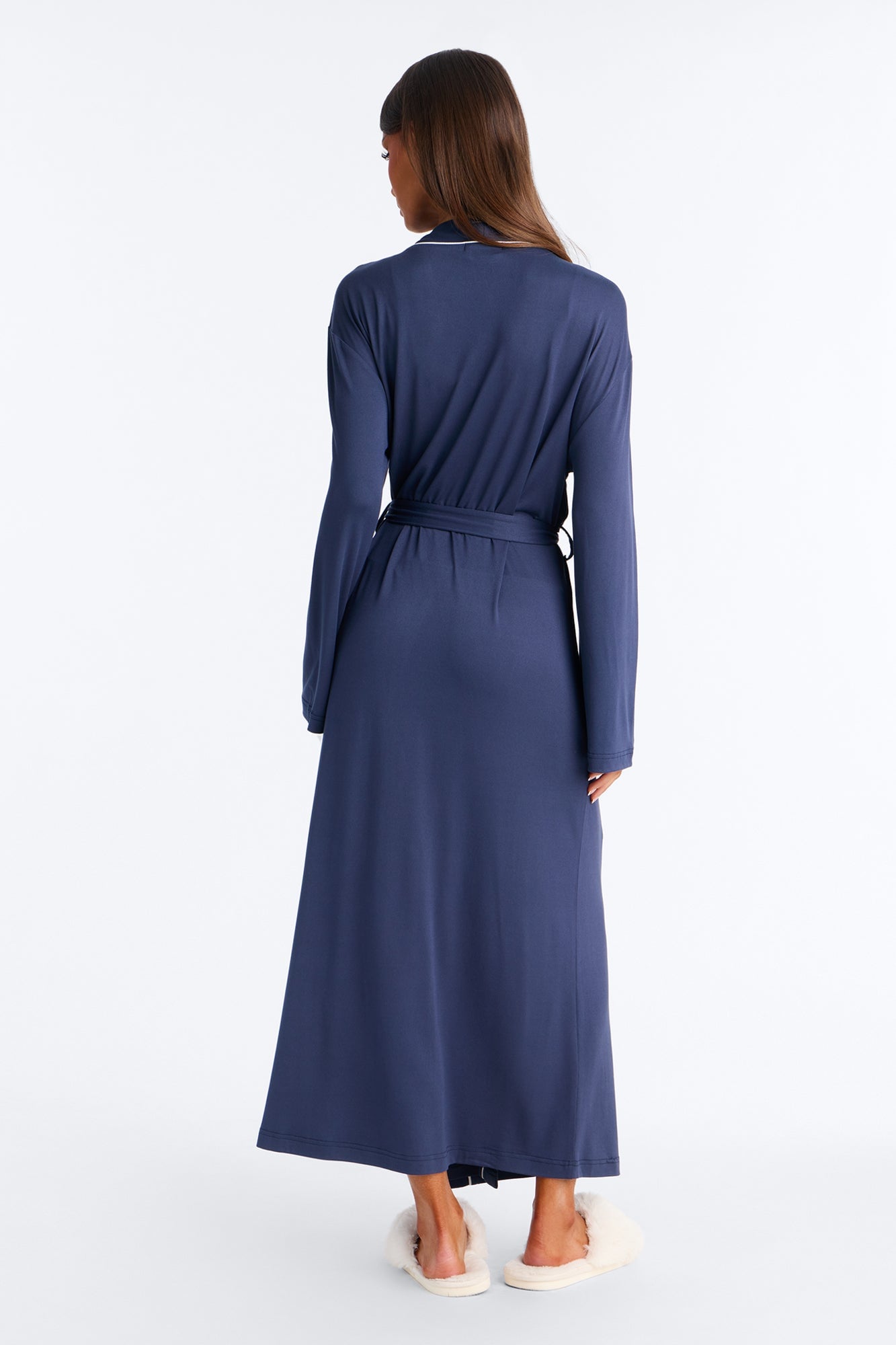 In the Morning PJ Long Robe - Navy image 4