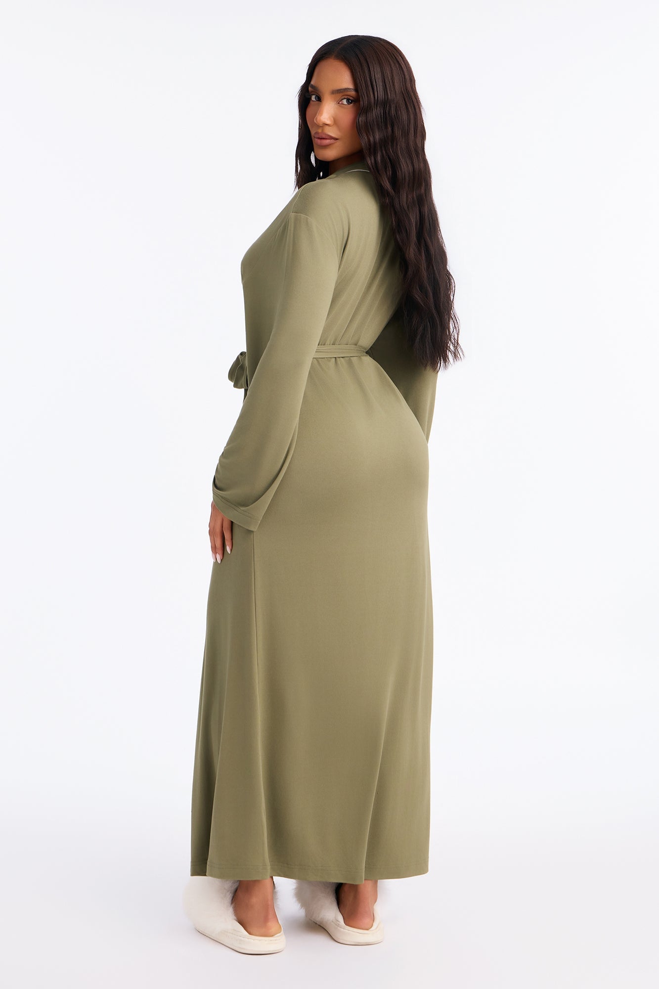 In the Morning PJ Long Robe - Olive image 4