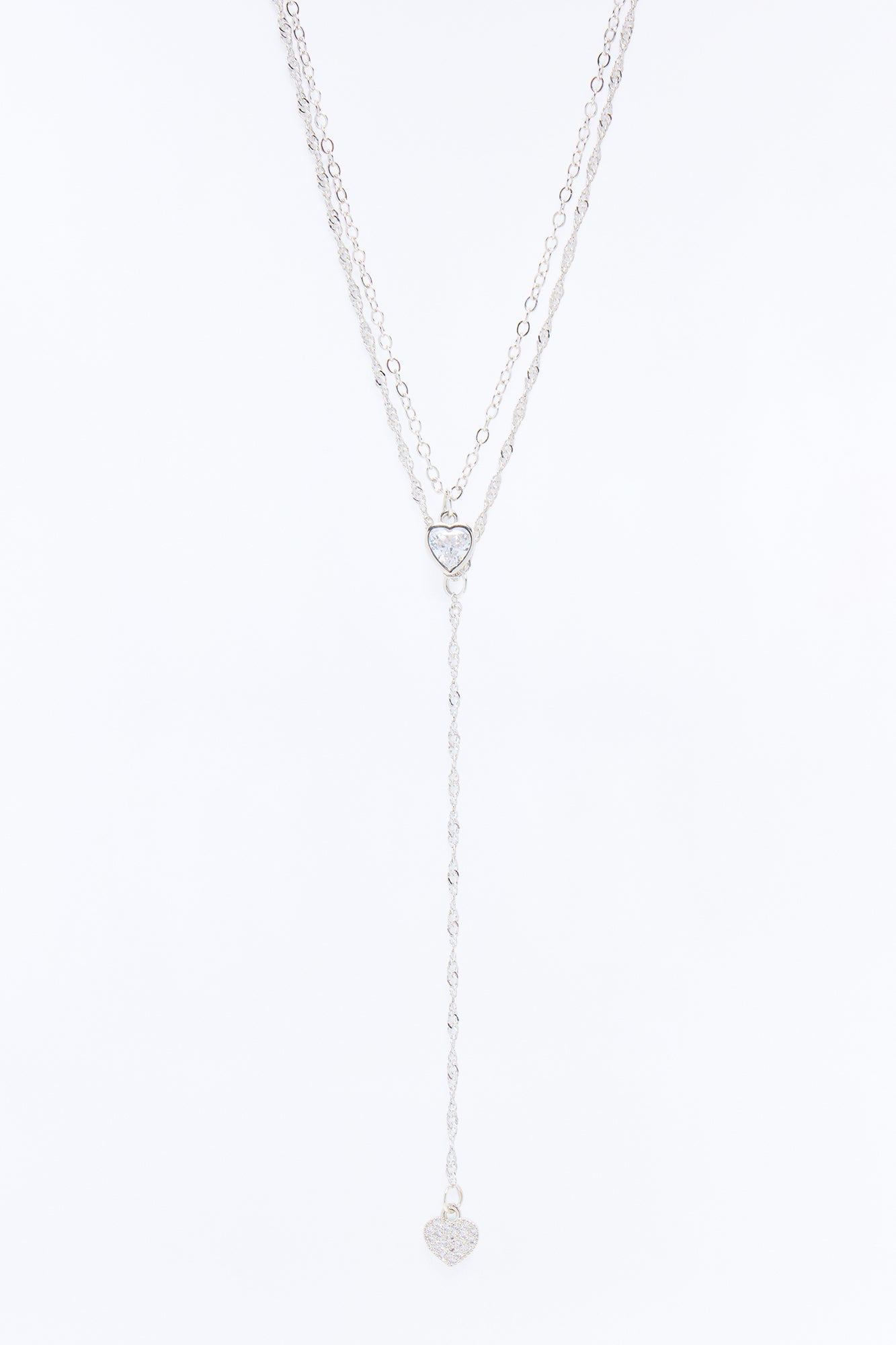 Never Letting You Go Heart Necklace - Silver image 1