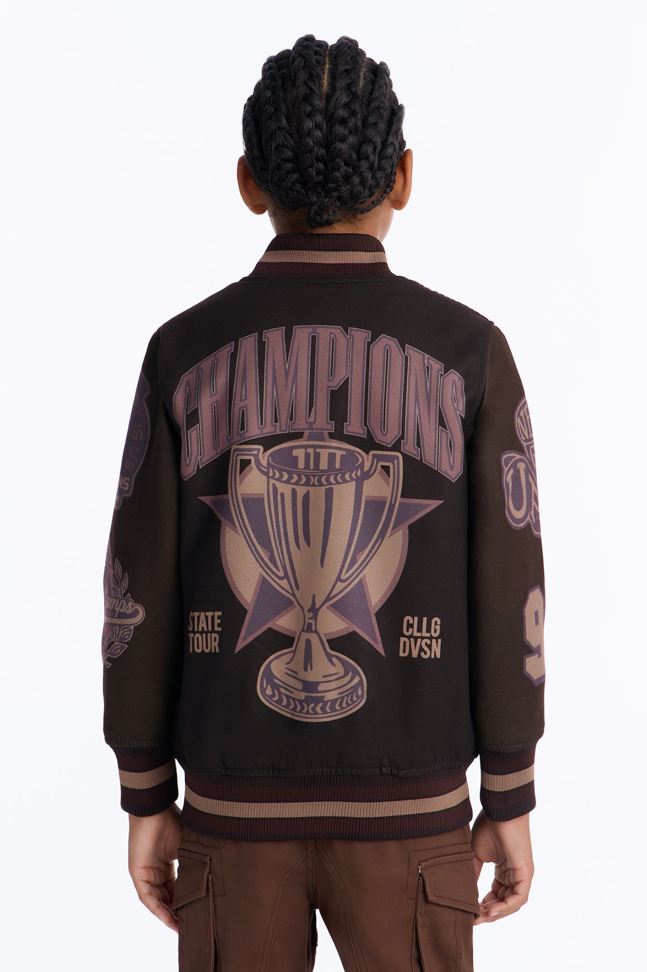 Mini We Are The Champions Varsity Jackets - Brown/combo image 3