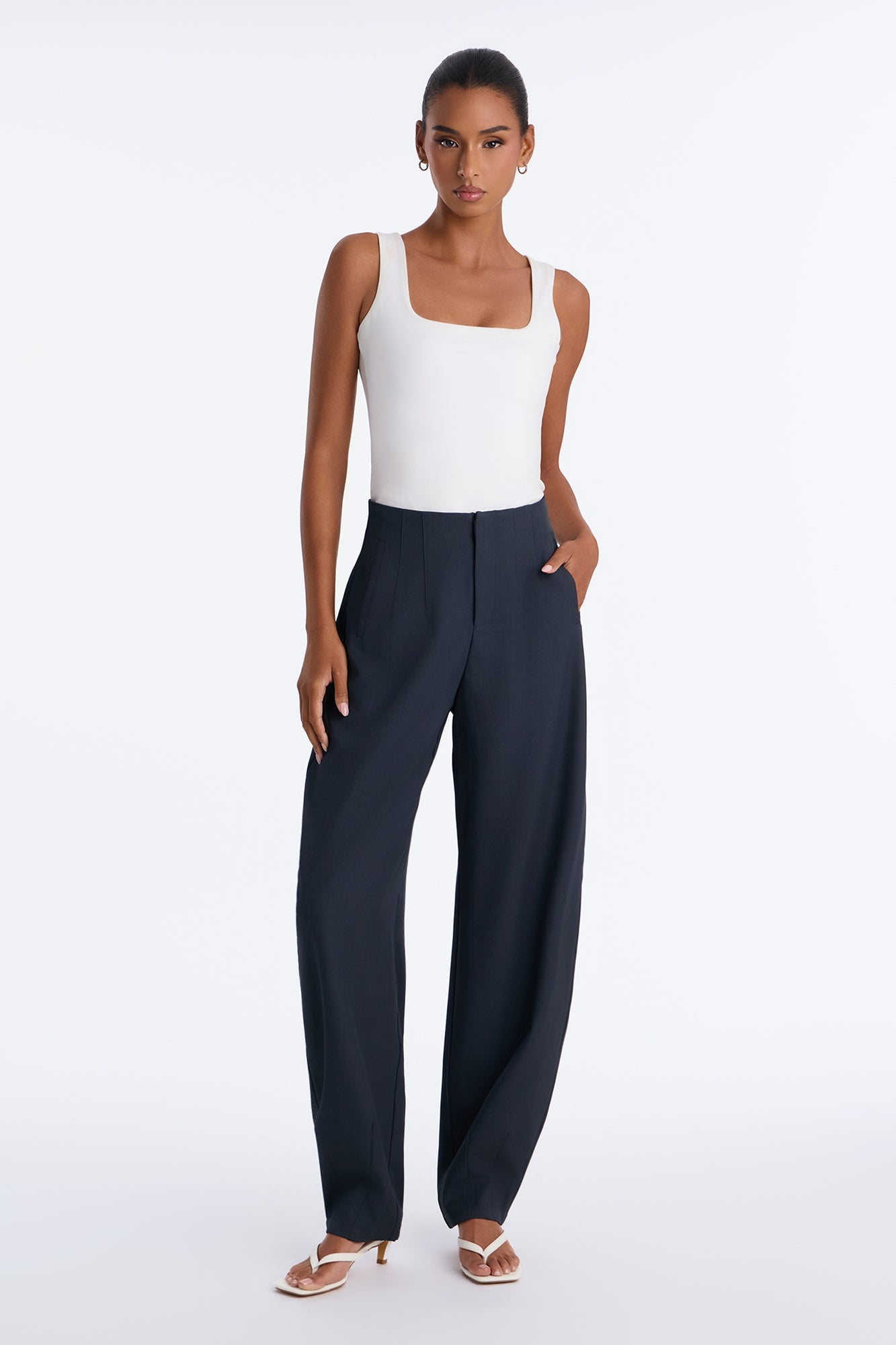 Margaret Barrel Trouser Pants 32″ - Midnight Navy image 6