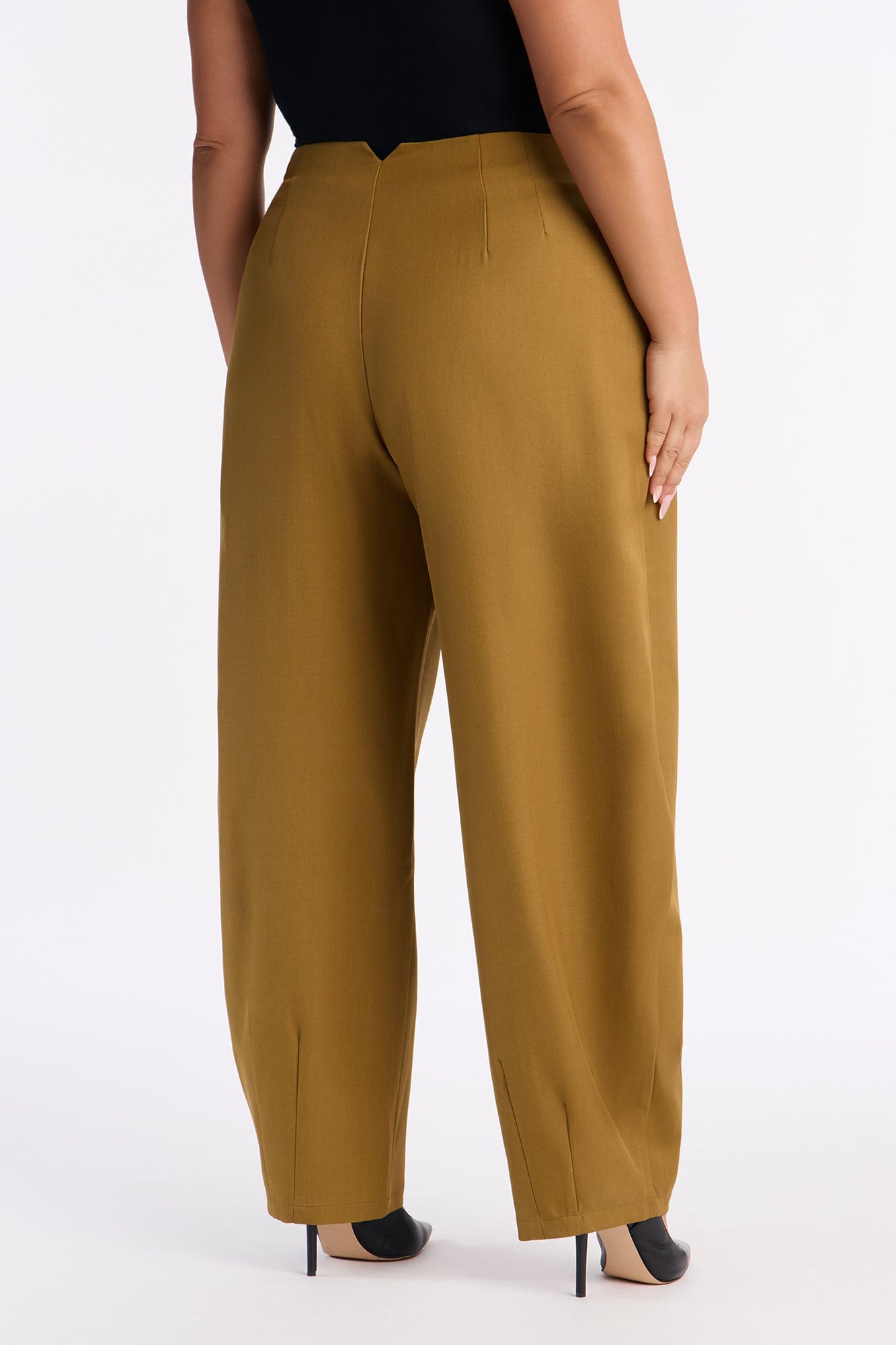 Margaret Barrel Trouser Pants 32″ - Olive image 3