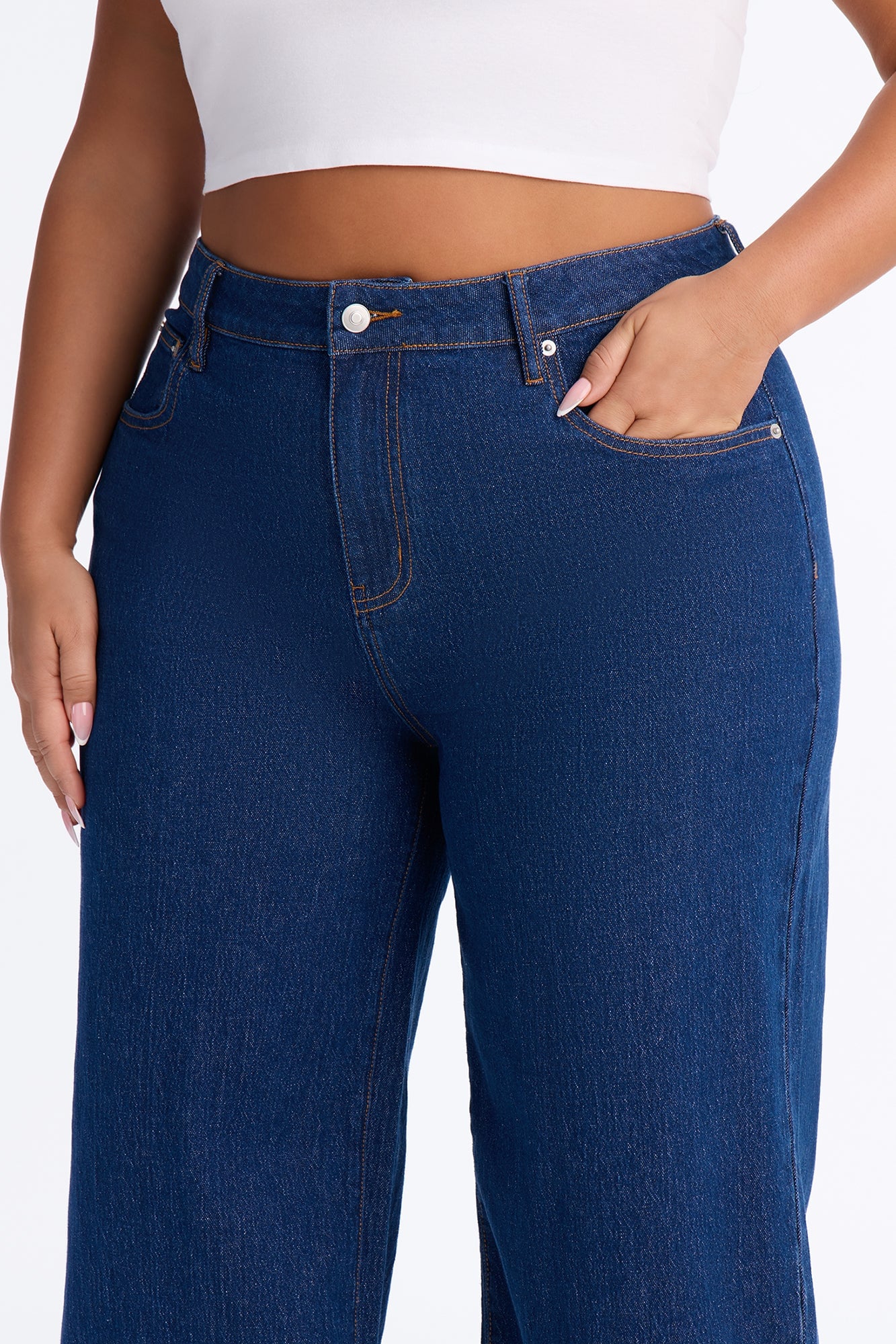 Next Chapter Baggy Wide Leg Jeans - Dark Denim image 3