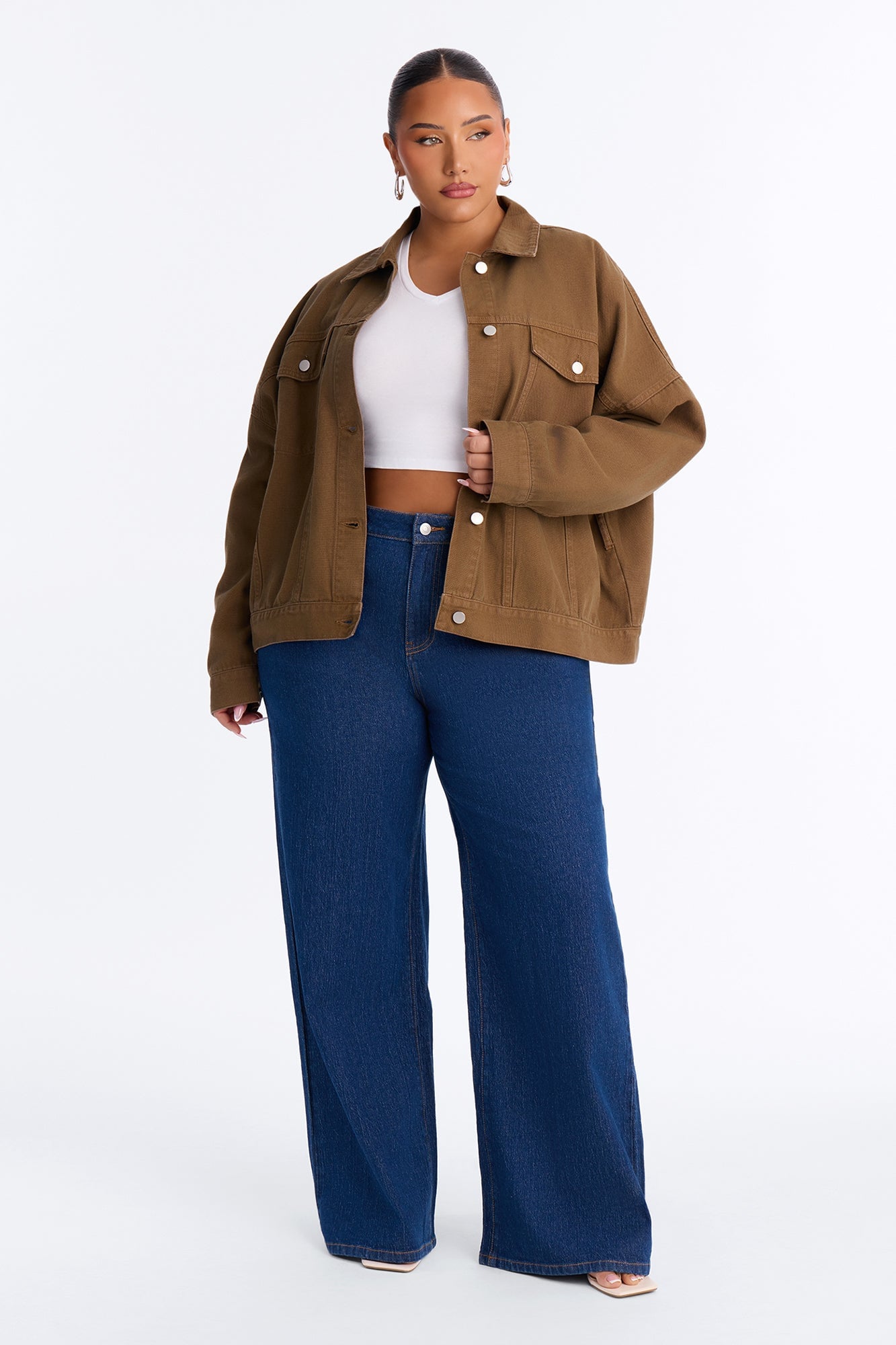 Next Chapter Baggy Wide Leg Jeans - Dark Denim image 5