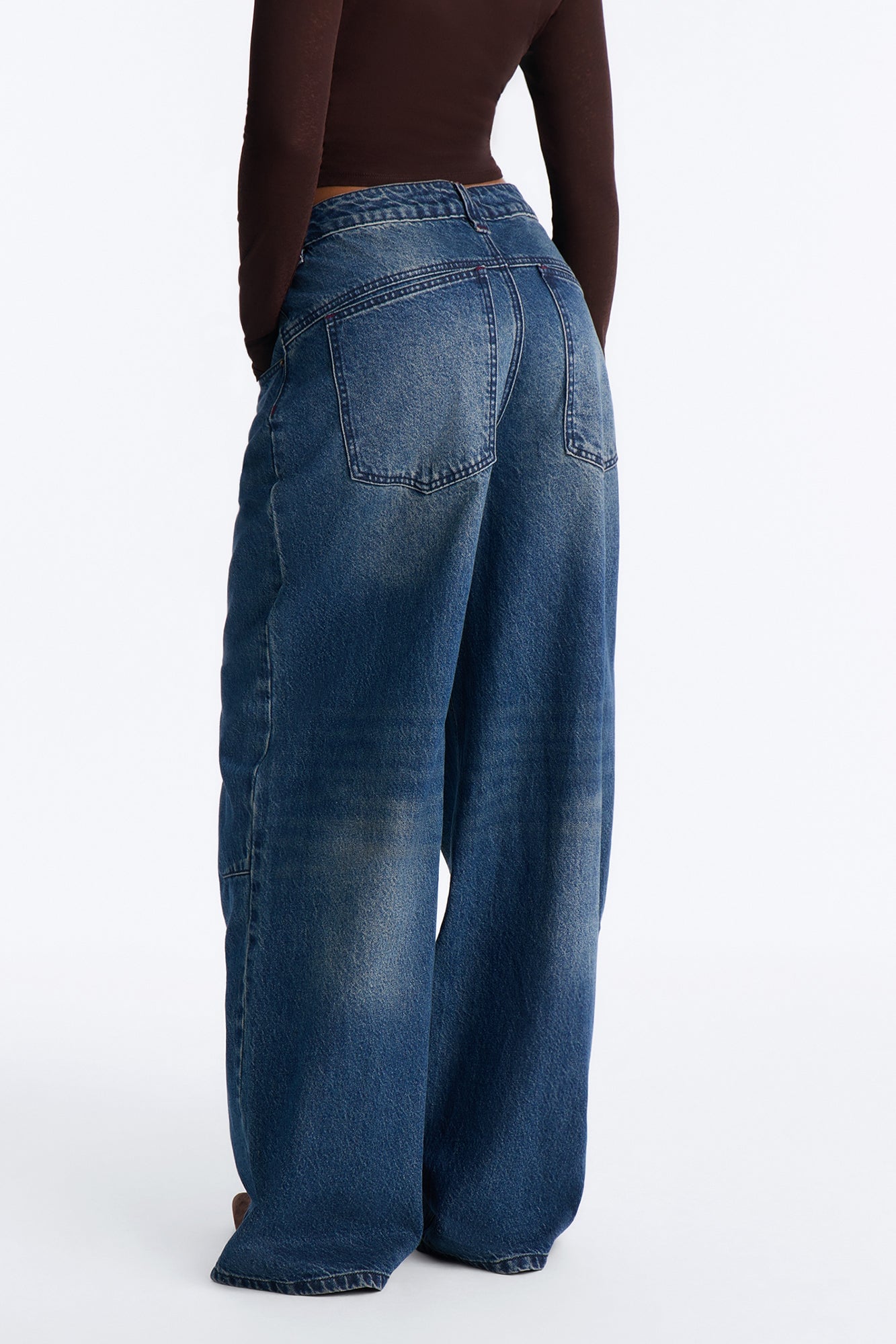 Canton Clasp Upsized Rigid Wide Leg Jeans - Dark Wash image 8