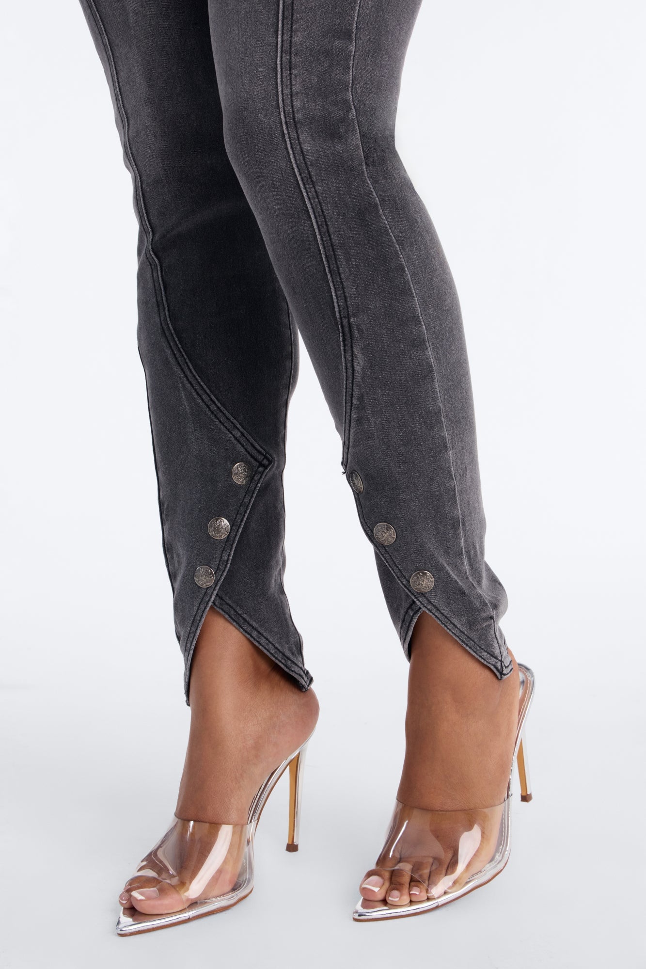 Out Past Midnight High Rise Stretch Skinny Jeans - Black image 7