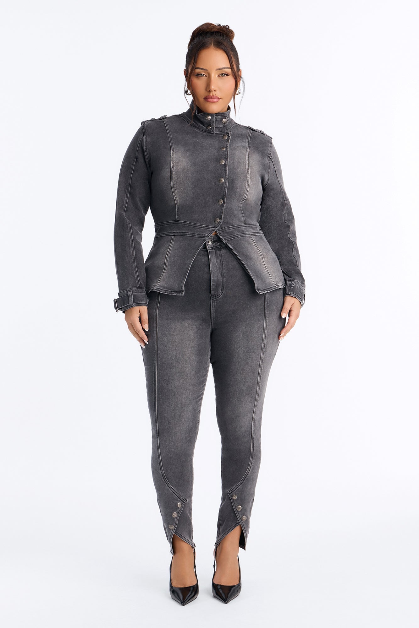 Out Past Midnight High Rise Stretch Skinny Jeans - Black image 1