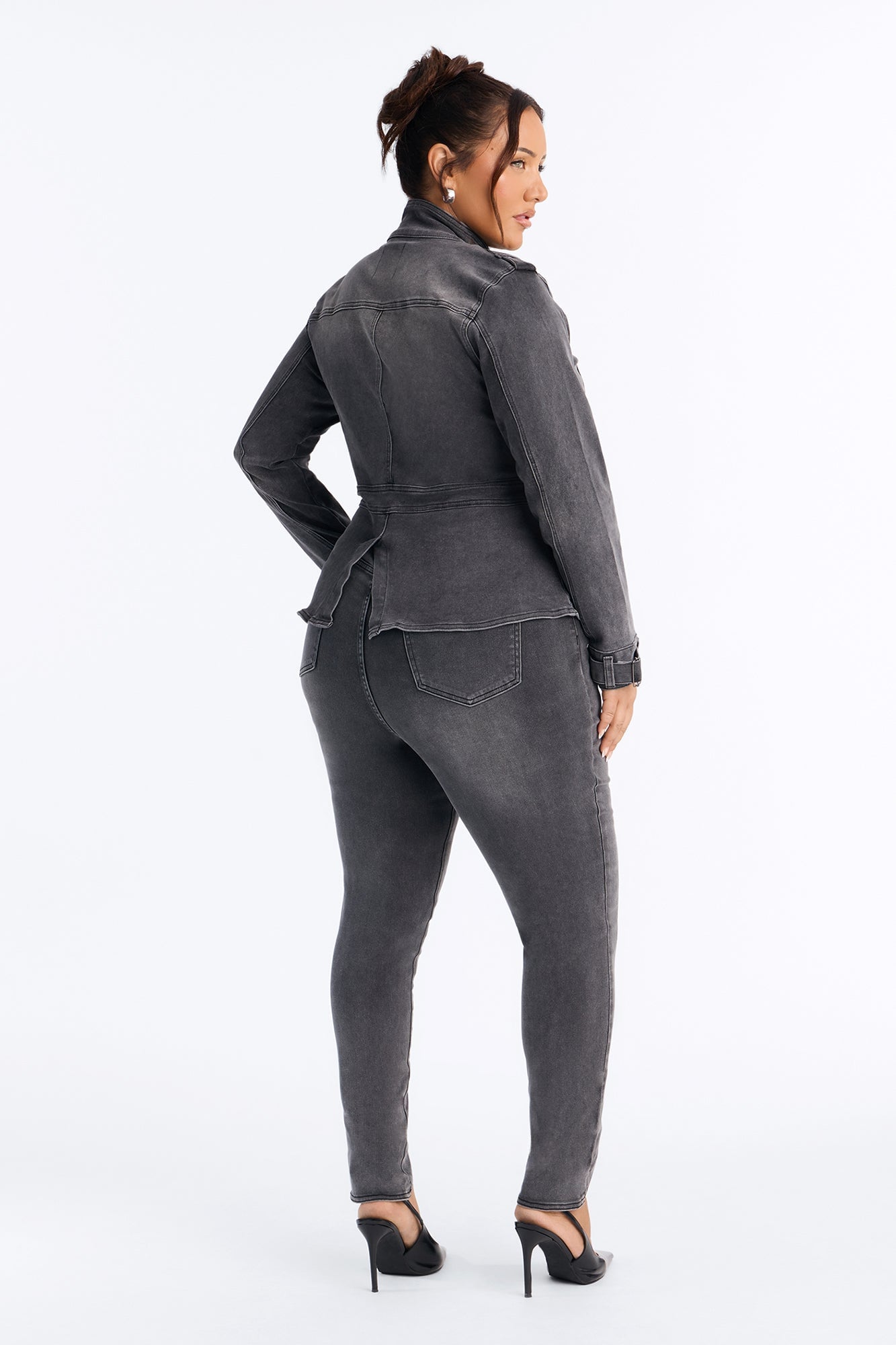 Out Past Midnight High Rise Stretch Skinny Jeans - Black image 4