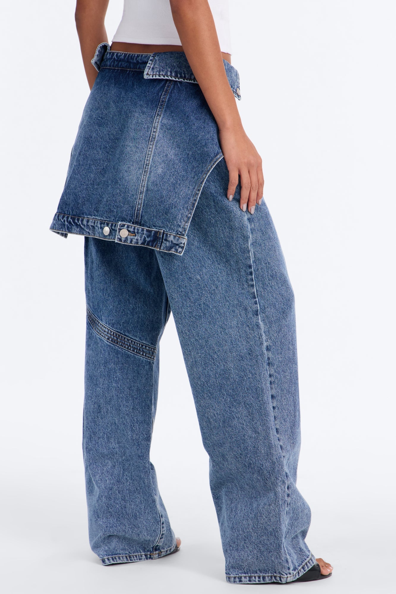 Special Agent Reconstructed Skirt Straight Leg Jeans - Dark Wash image 9