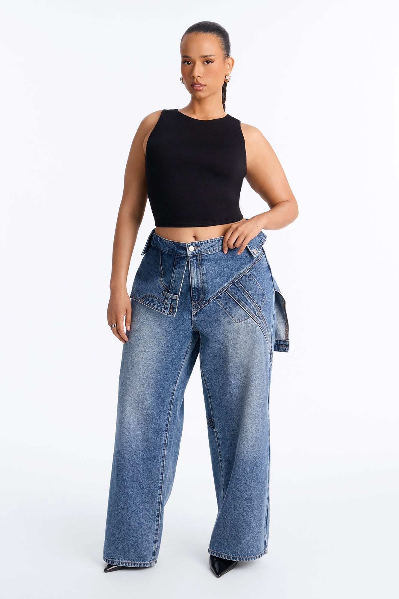 Special Agent Reconstructed Skirt Straight Leg Jeans - Dark Wash image 2