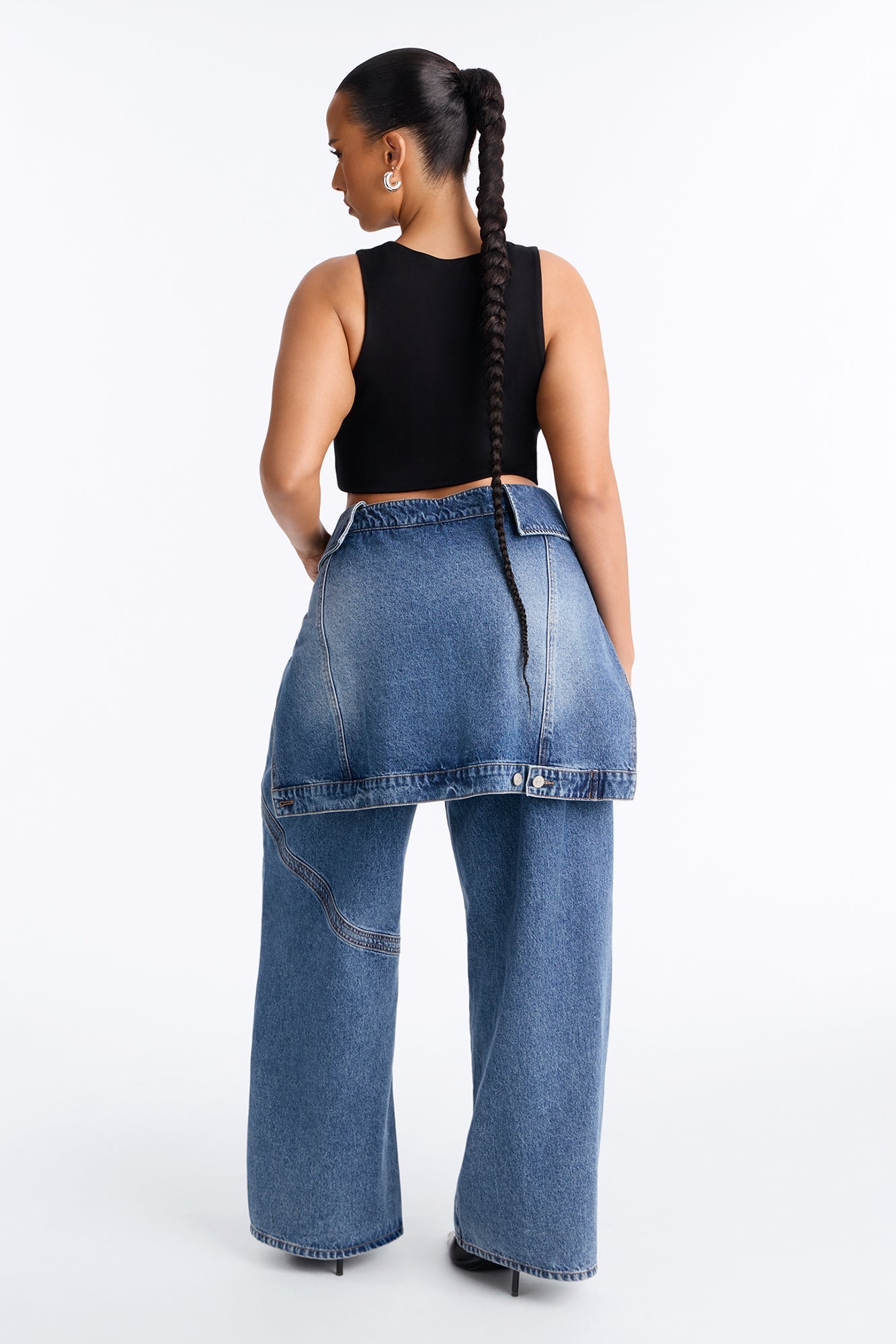 Special Agent Reconstructed Skirt Straight Leg Jeans - Dark Wash image 4