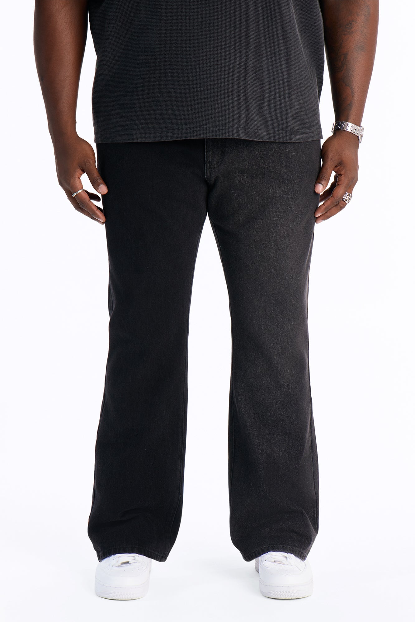 Straight Flare Shadow Shaded Jean - Black Wash image 2