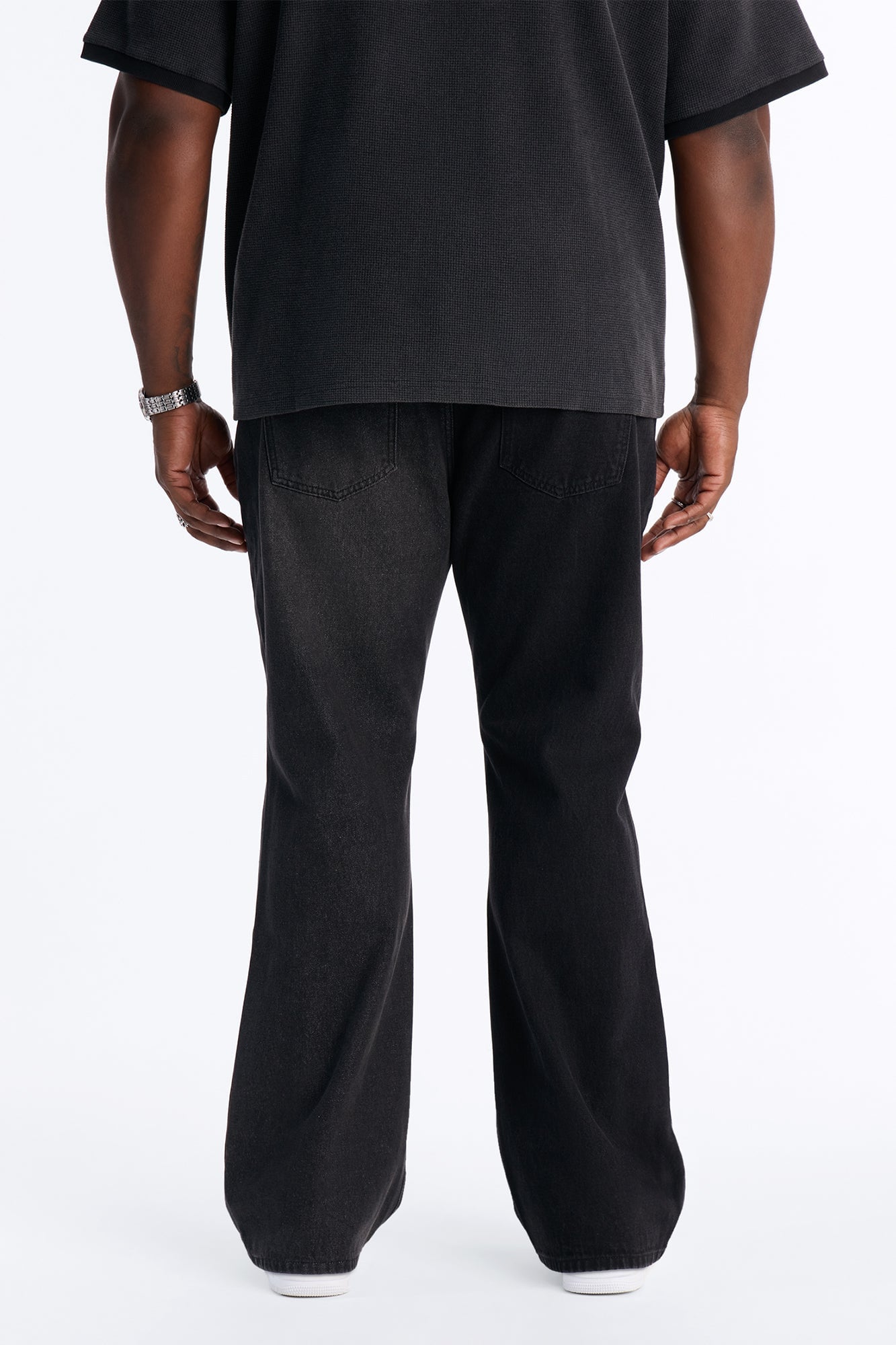 Straight Flare Shadow Shaded Jean - Black Wash image 4