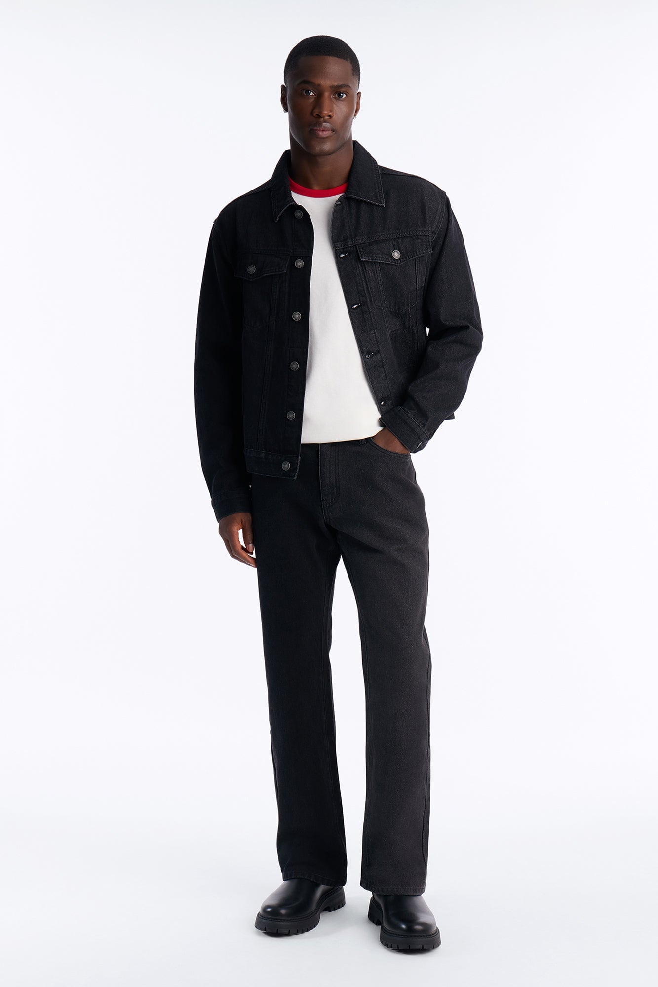 Straight Flare Shadow Shaded Jean - Black Wash image 5