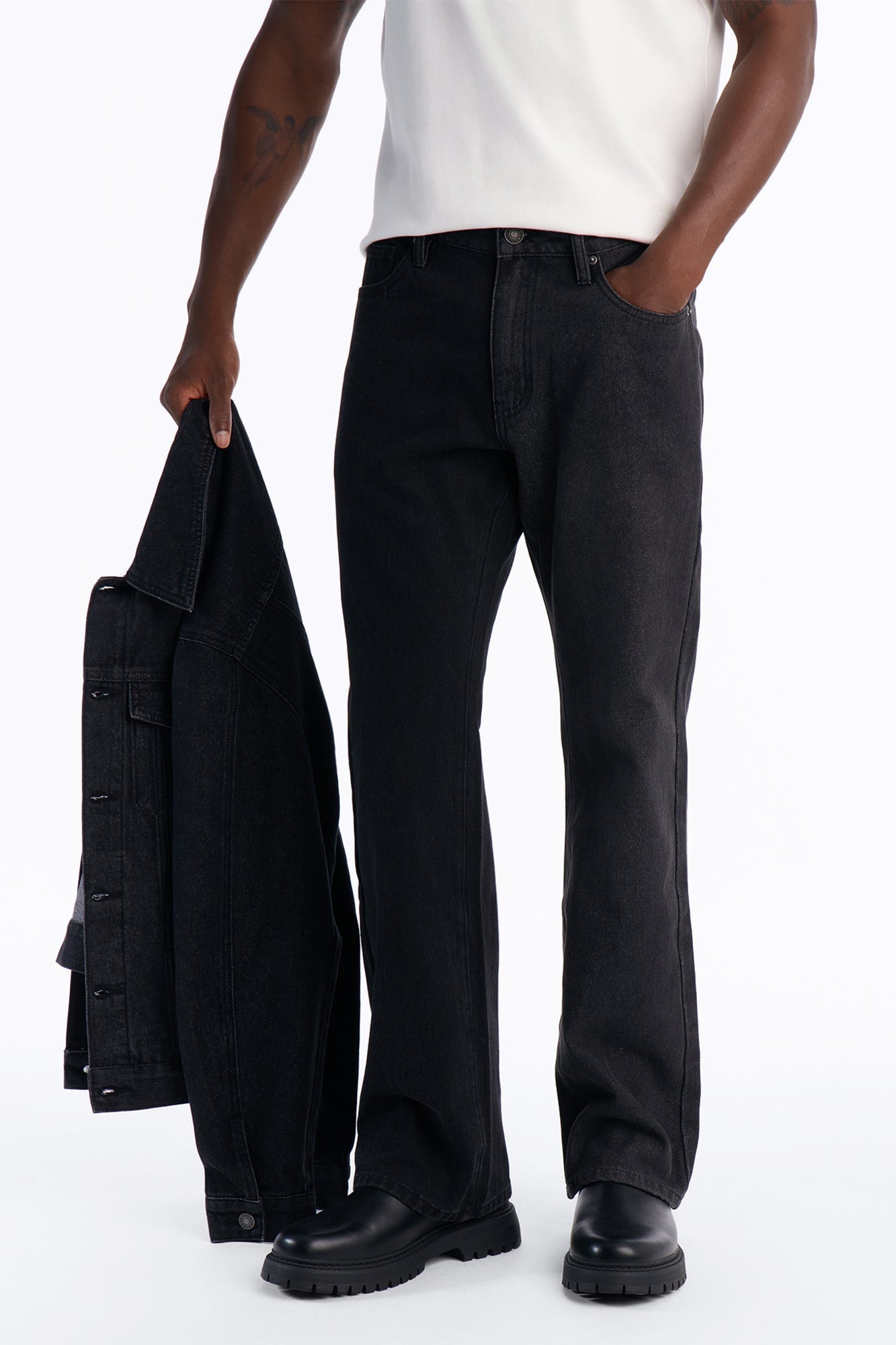 Straight Flare Shadow Shaded Jean - Black Wash image 6