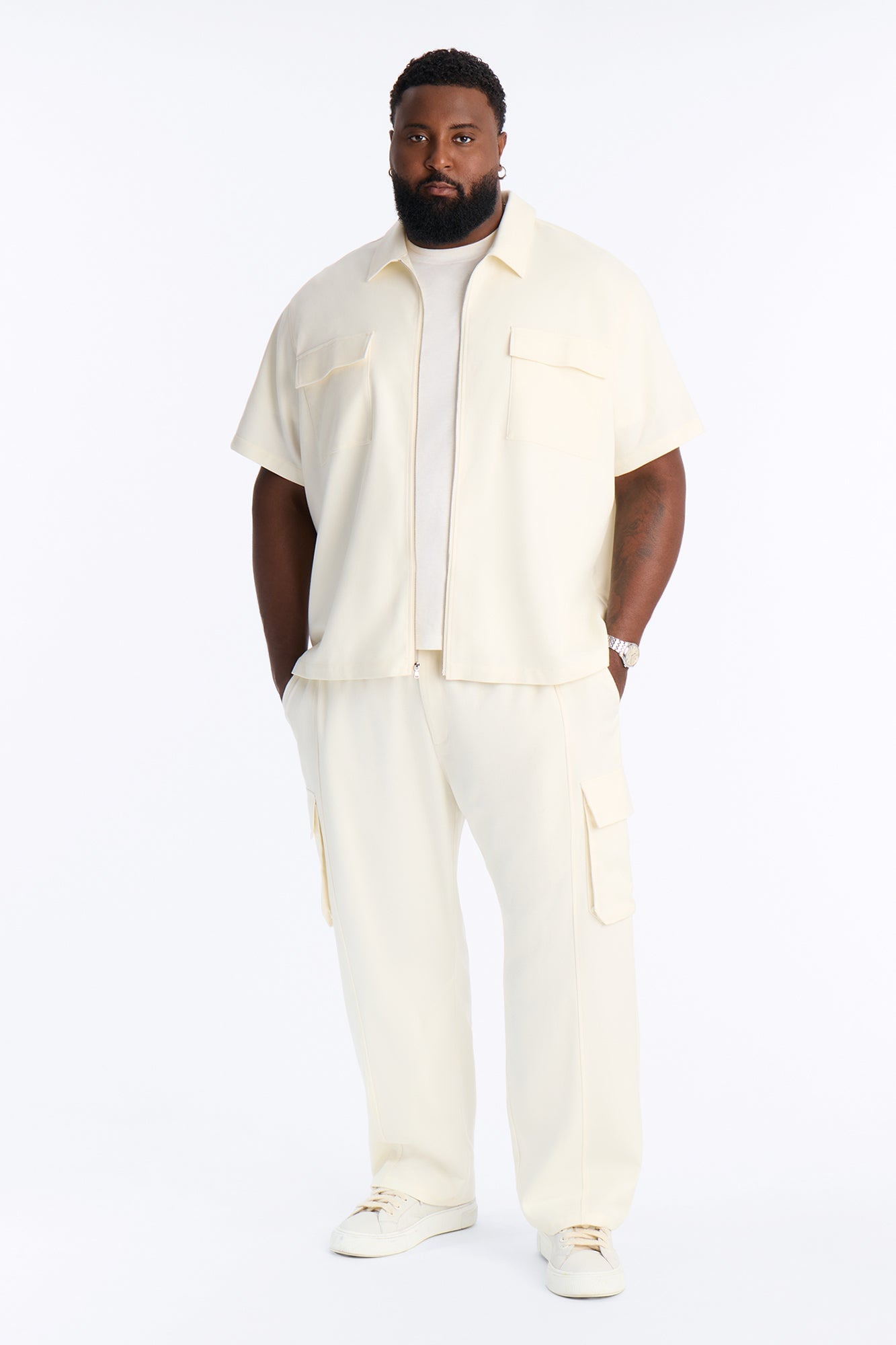 Moderne Cargo Straight Trouser - Cream image 2