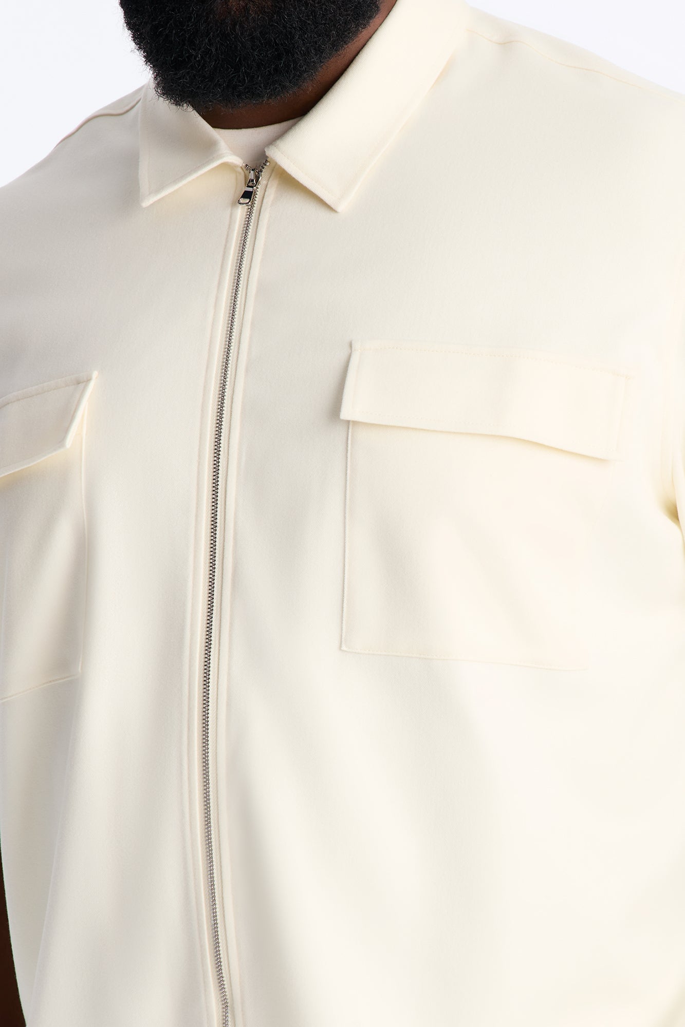 Moderne Cargo Full Zip Shirt - Cream image 4